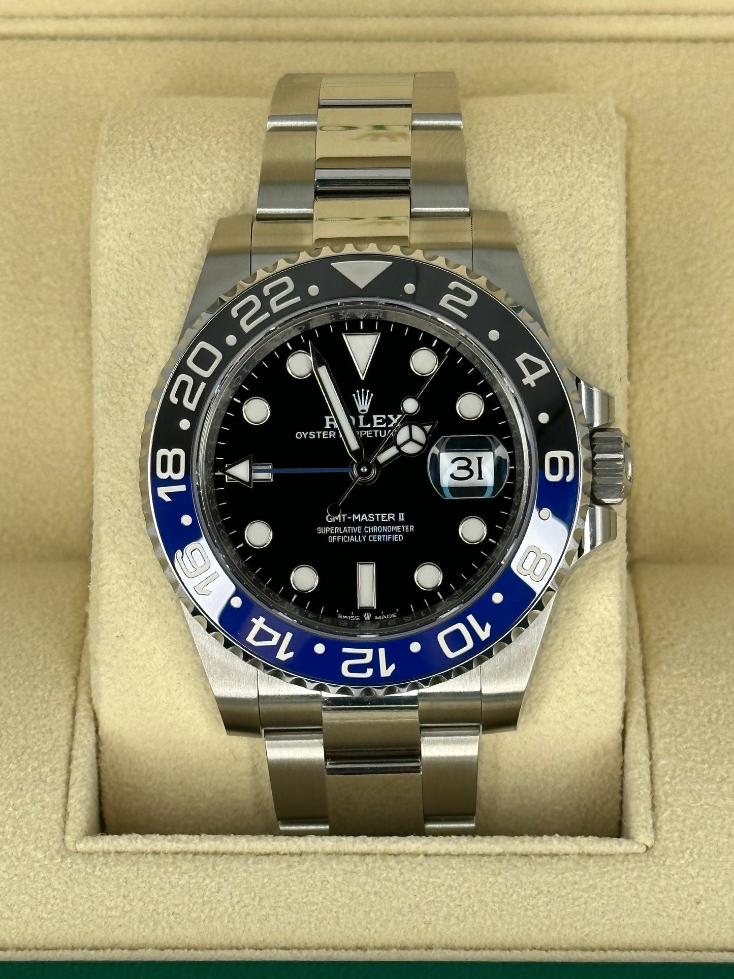 NEW 2023 Rolex GMT-Master II "Batman" 40mm 126710BLNR Oyster Black Dial - MyWatchLLC