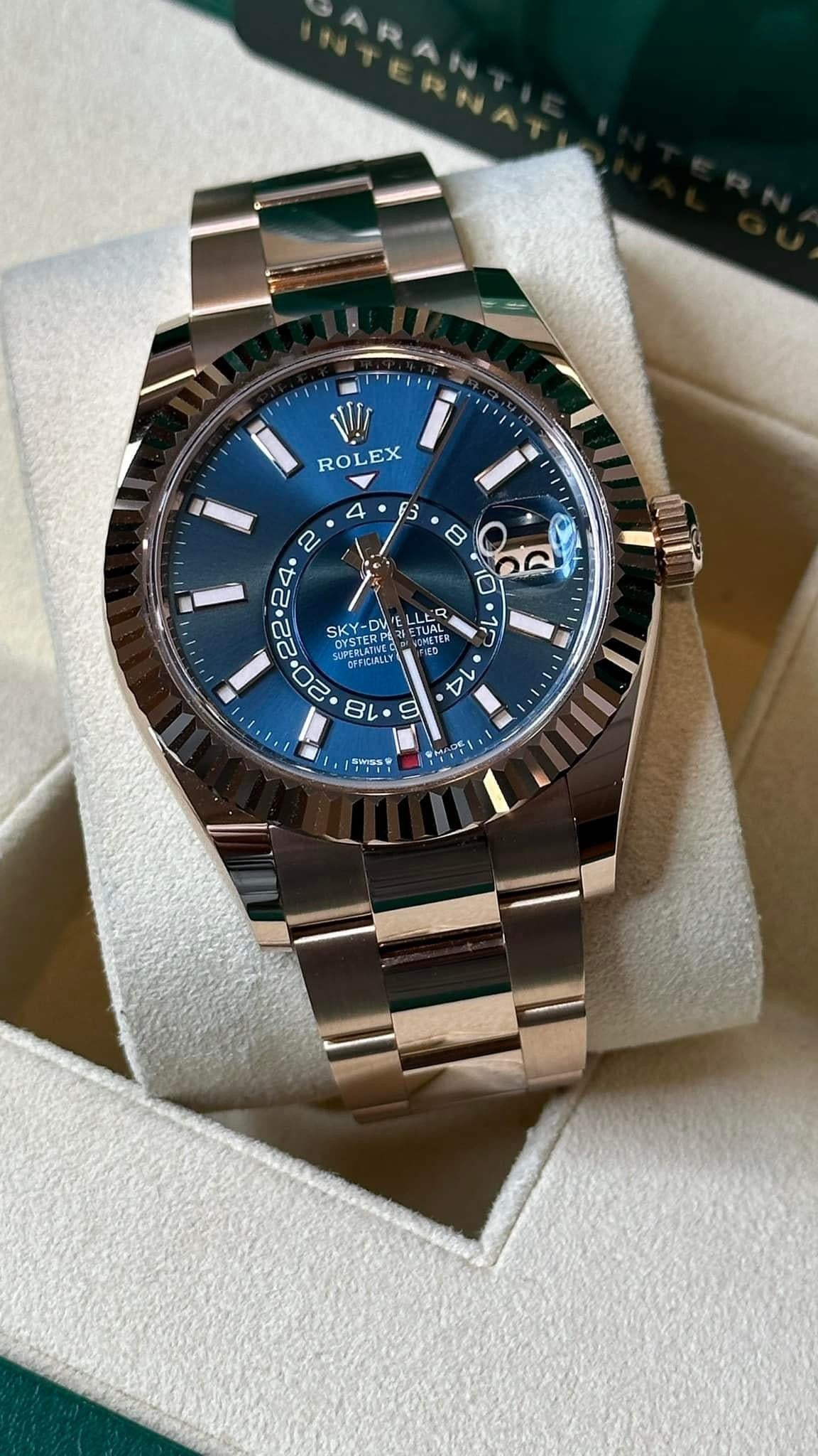 NEW 2023 Rolex Sky Dweller 42mm 336935 Rose Gold Blue Dial