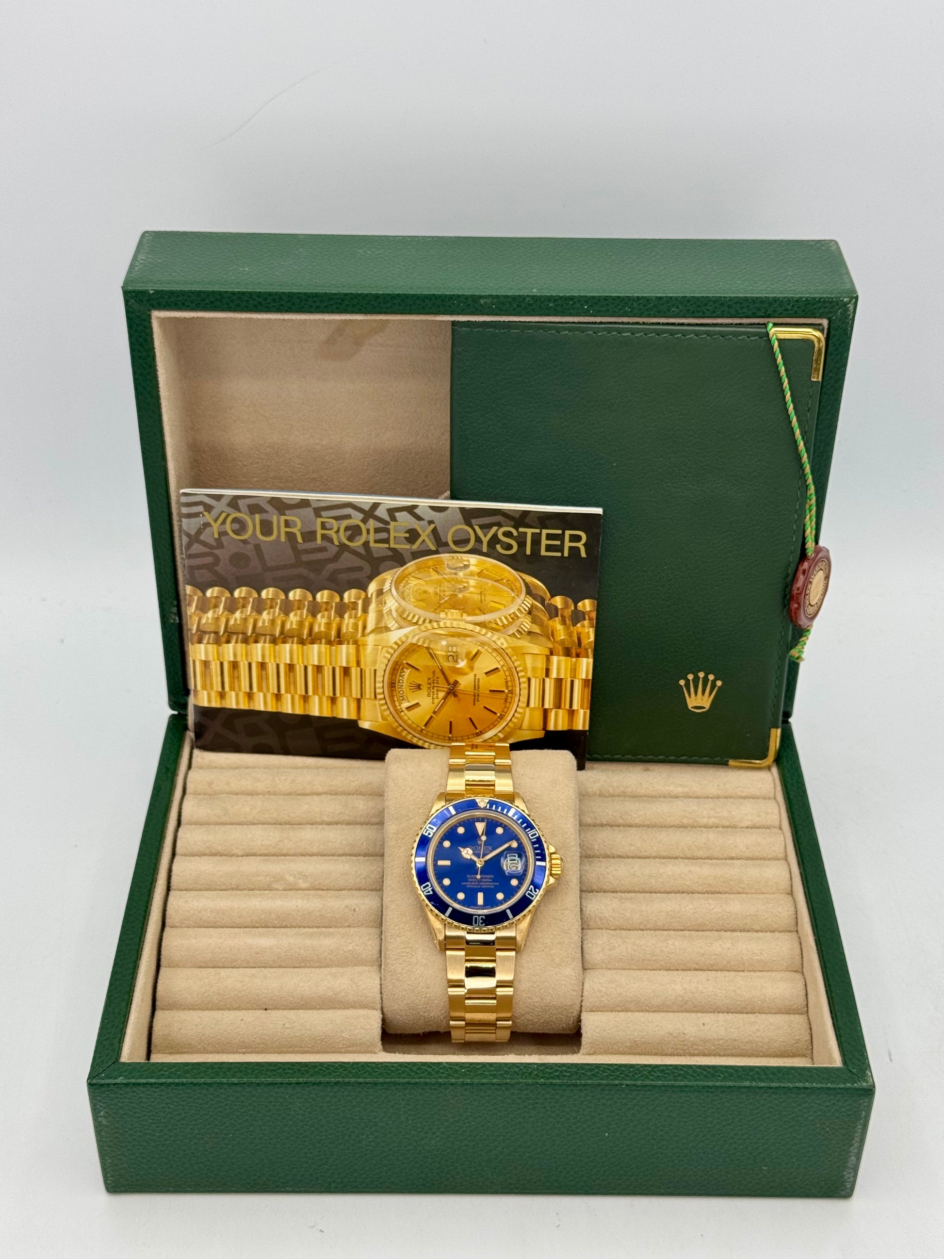 1987 Rolex Submariner "Bluesy" 40mm 16808 Yellow Gold Blue Dial - MyWatchLLC