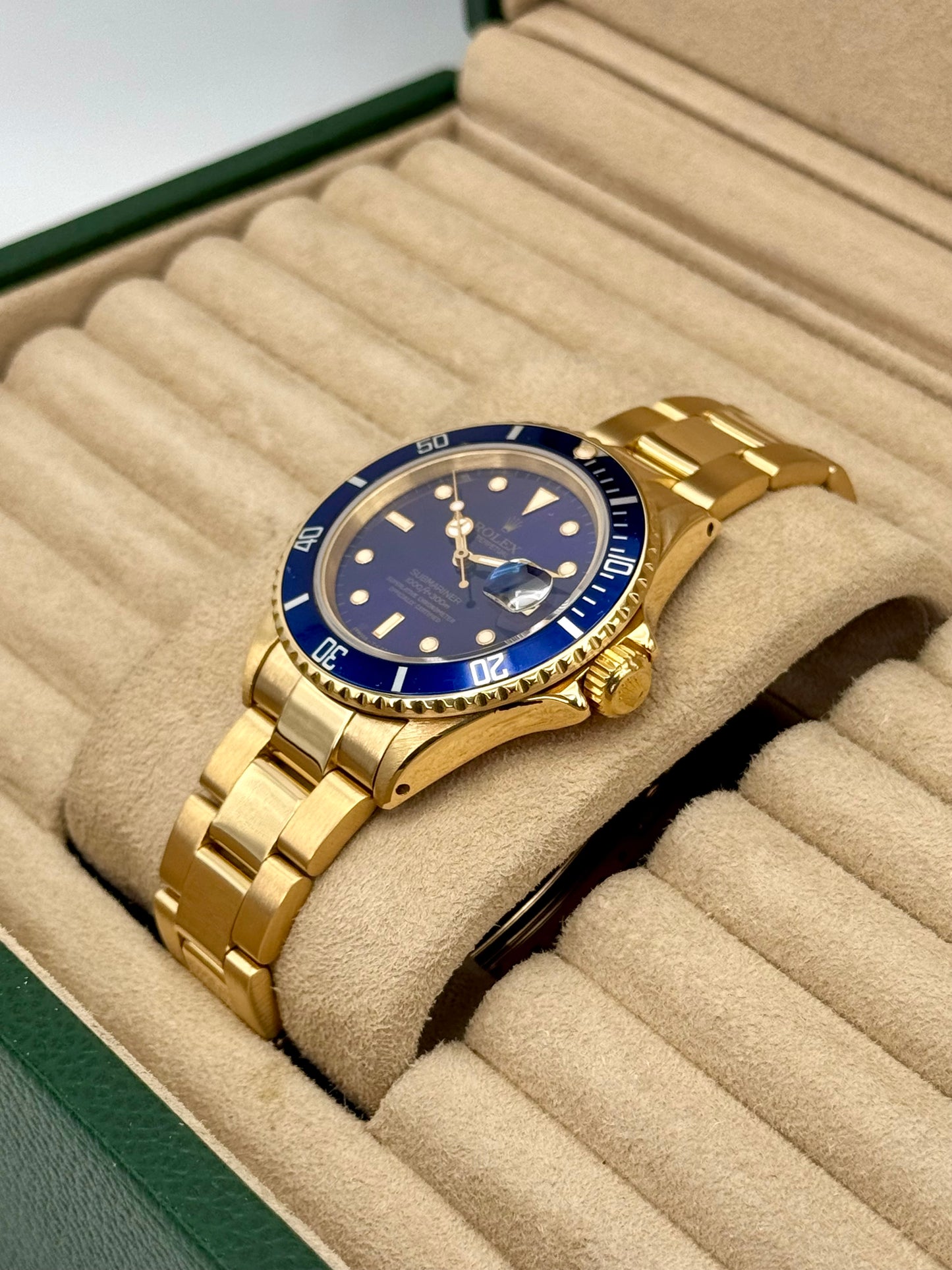 1987 Rolex Submariner "Bluesy" 40mm 16808 Yellow Gold Blue Dial - MyWatchLLC