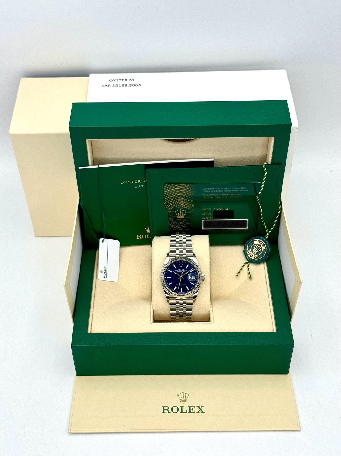 NEW 2024 Rolex Datejust 36mm 126234 Jubilee Blue Dial