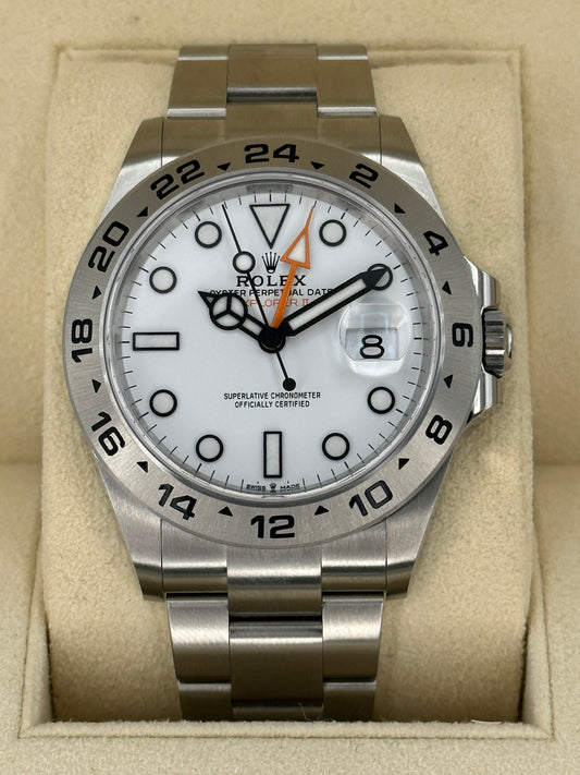 2023 Rolex Explorer II 42mm 226570 Stainless Steel White Polar Dial - MyWatchLLC