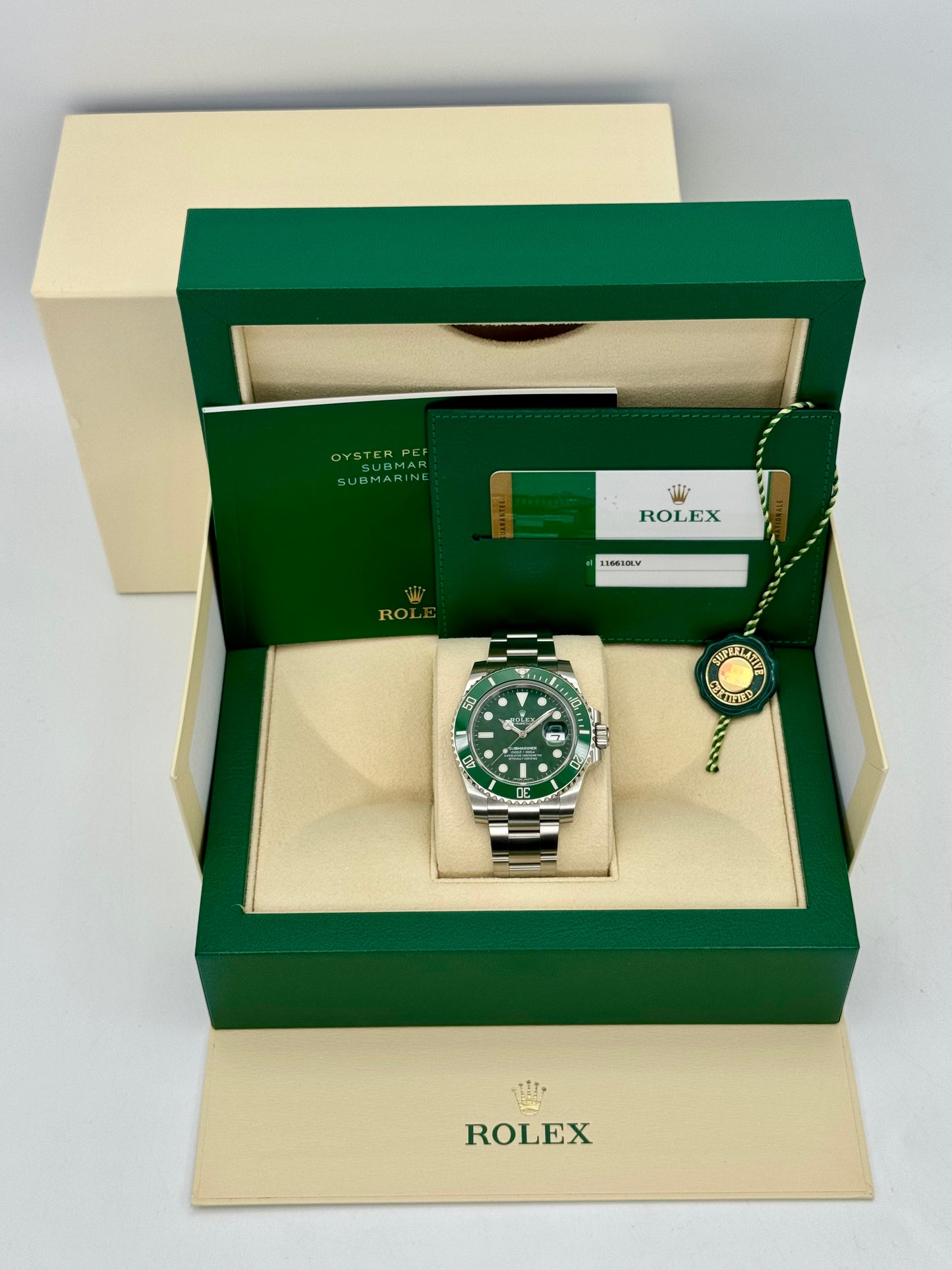 2018 Rolex Submariner “Hulk” 40mm 116610LV Green Dial