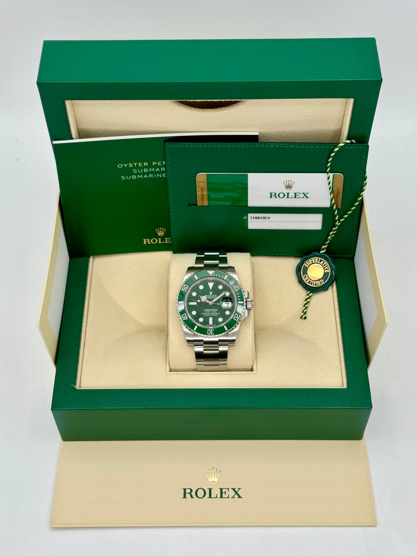 2018 Rolex Submariner “Hulk” 40mm 116610LV Green Dial