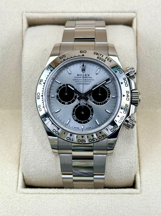 NEW 2024 Rolex Daytona 40mm 126509 White Gold Silver Ghost Dial - MyWatchLLC