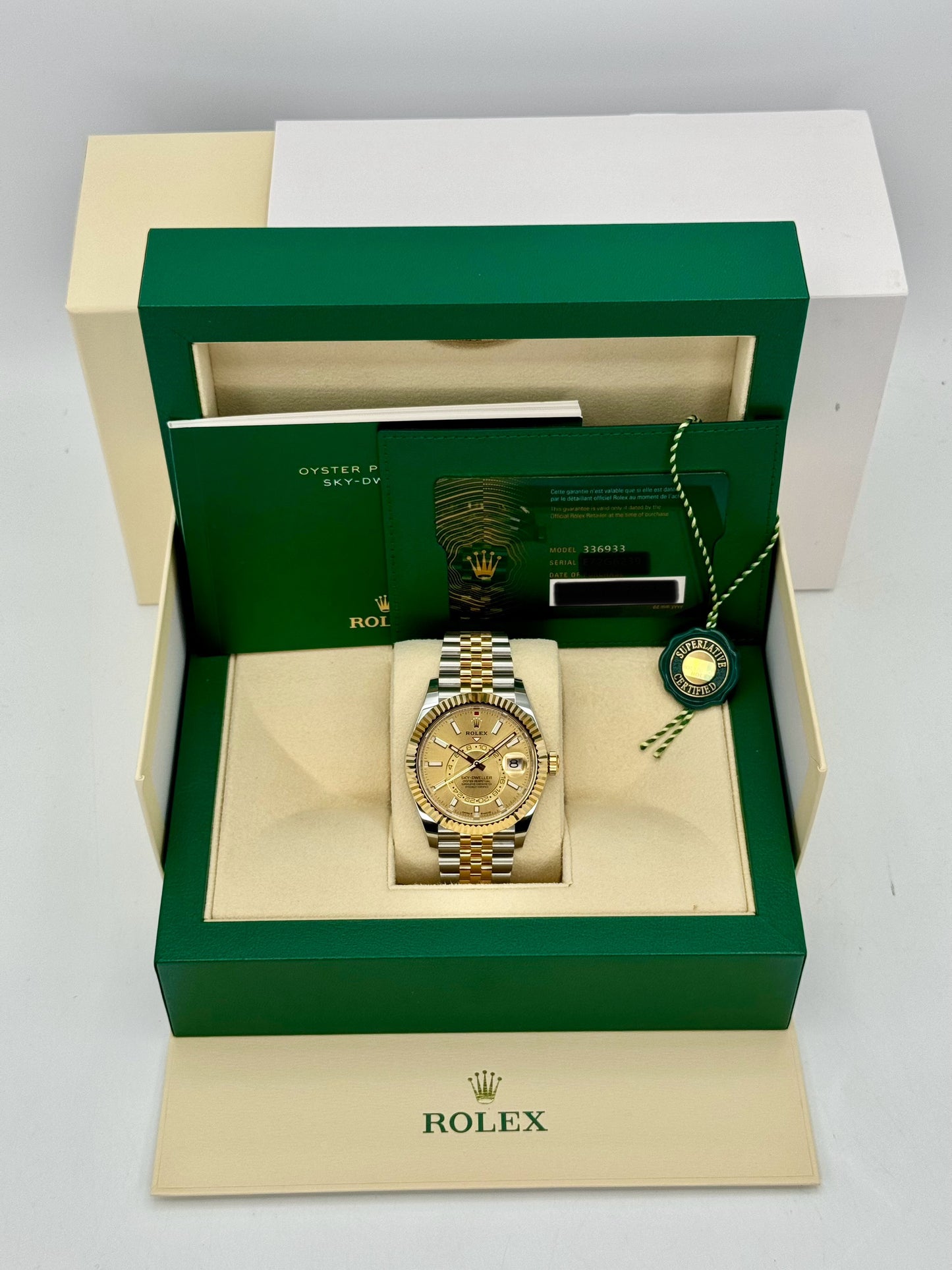 NEW 2024 Rolex Sky-Dweller 42mm 336933 Jubilee Champagne Dial