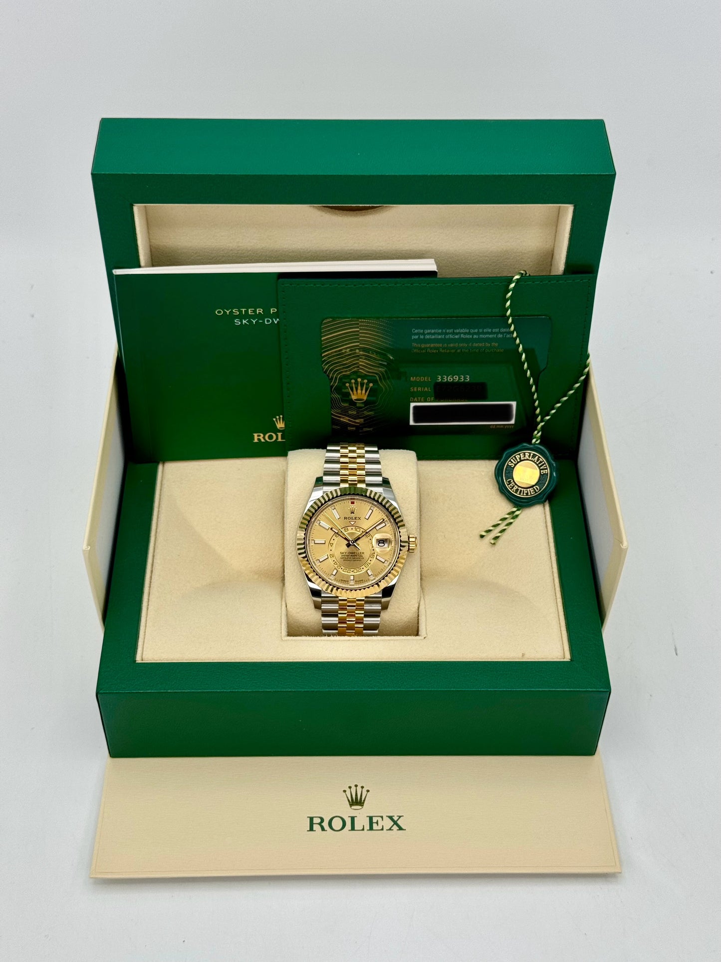 NEW 2024 Rolex Sky-Dweller 42mm 336933 Jubilee Champagne Dial