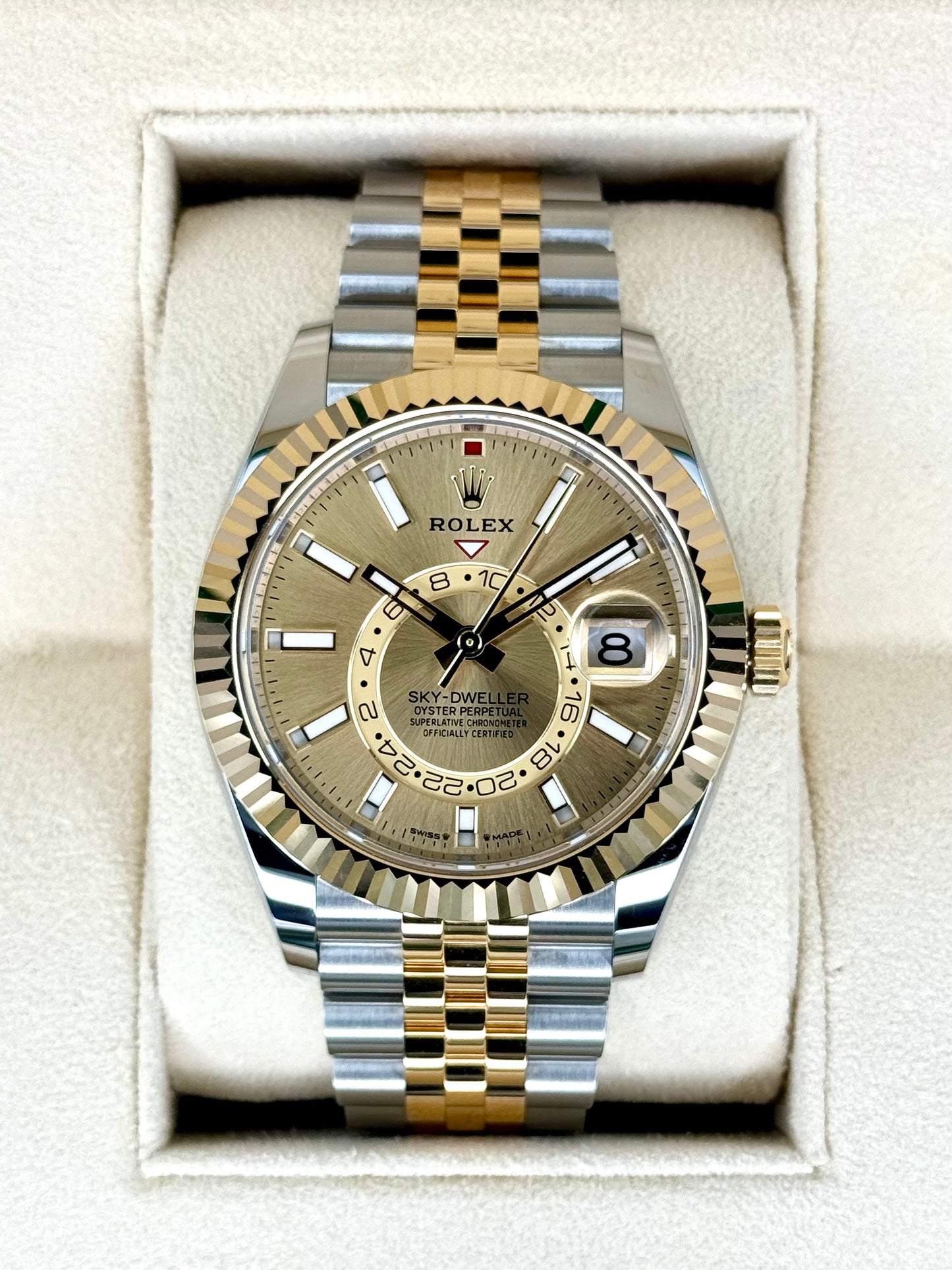 NEW 2024 Rolex Sky-Dweller 42mm 336933 Jubilee Champagne Dial