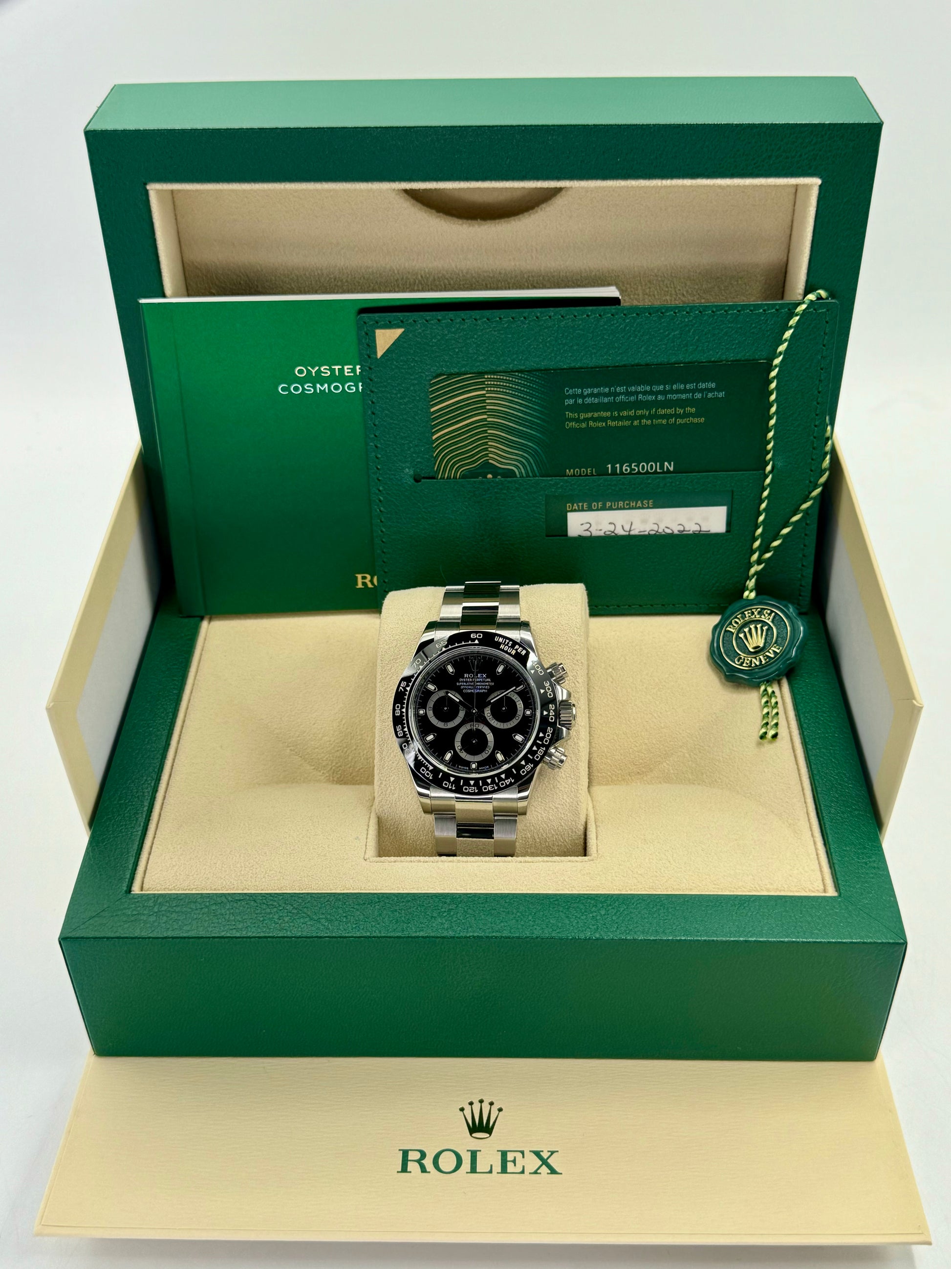 NEW 2022 Rolex Daytona 40mm 116500LN Stainless Steel Black Dial - MyWatchLLC