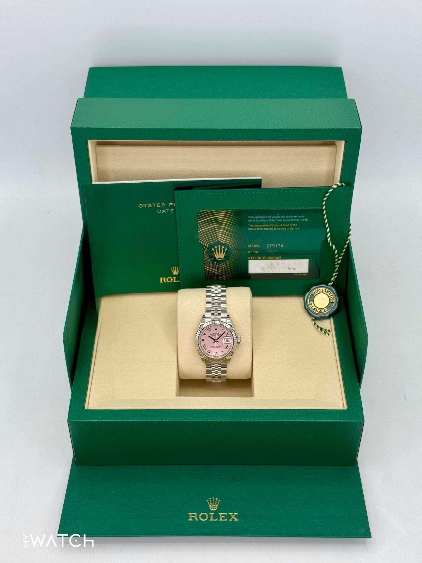 NEW 2025 Rolex Lady Datejust 28mm 279174 Stainless Steel Jubilee Pink Dial