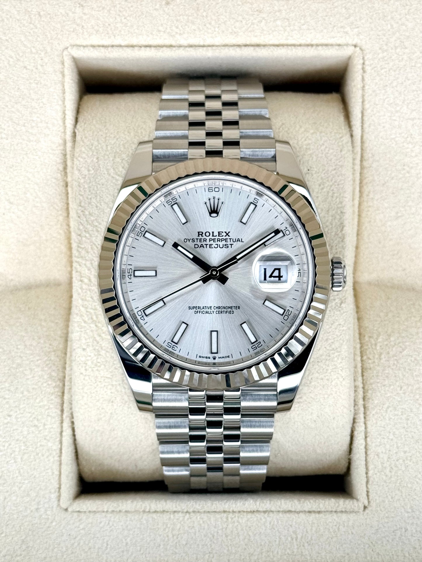 2022 Rolex Datejust 41mm 126334 Stainless Steel Jubilee Silver Dial