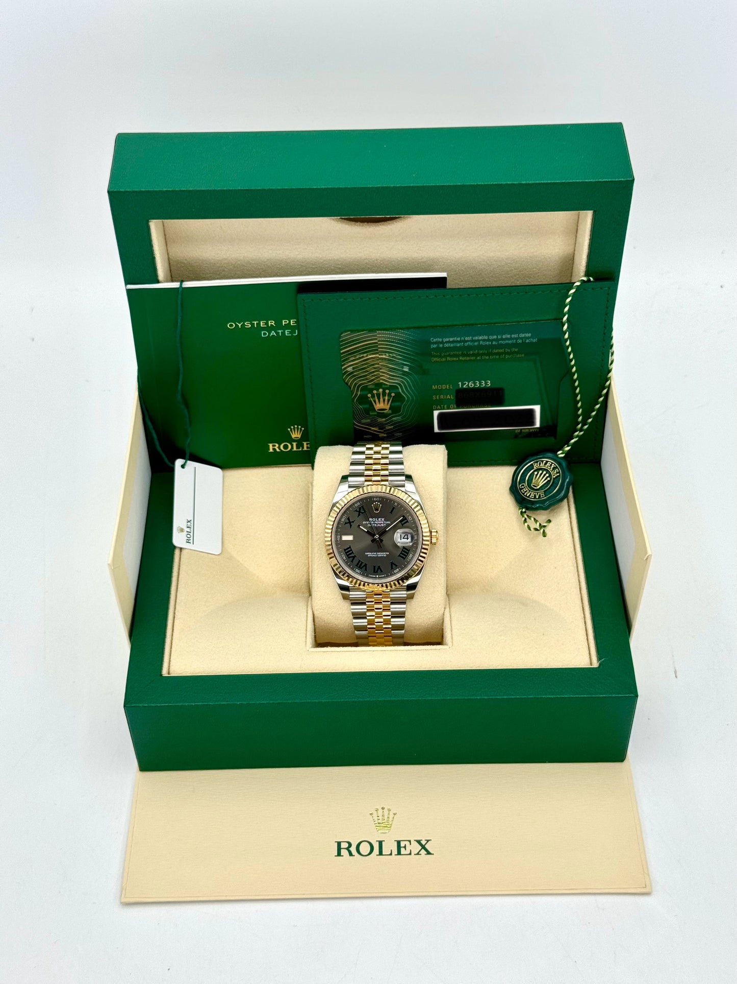 NEW 2024 Rolex Datejust 41mm 126333 Two-Tone Jubilee Wimbledon Dial