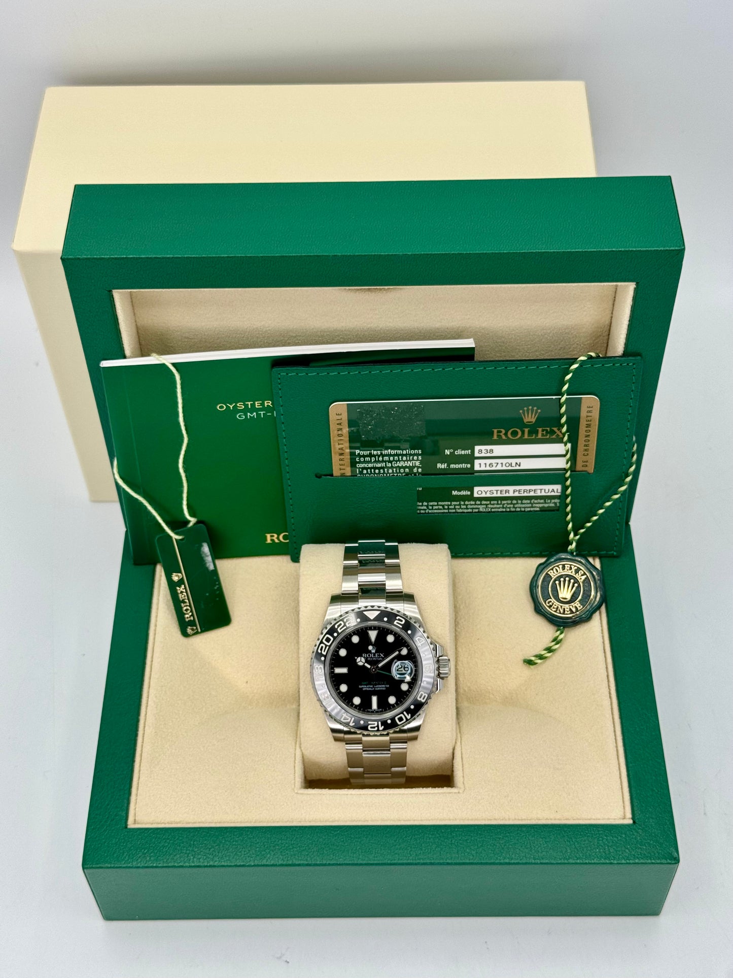 2015 Rolex GMT-Master II 40mm 116710LN Stainless Steel Black Dial