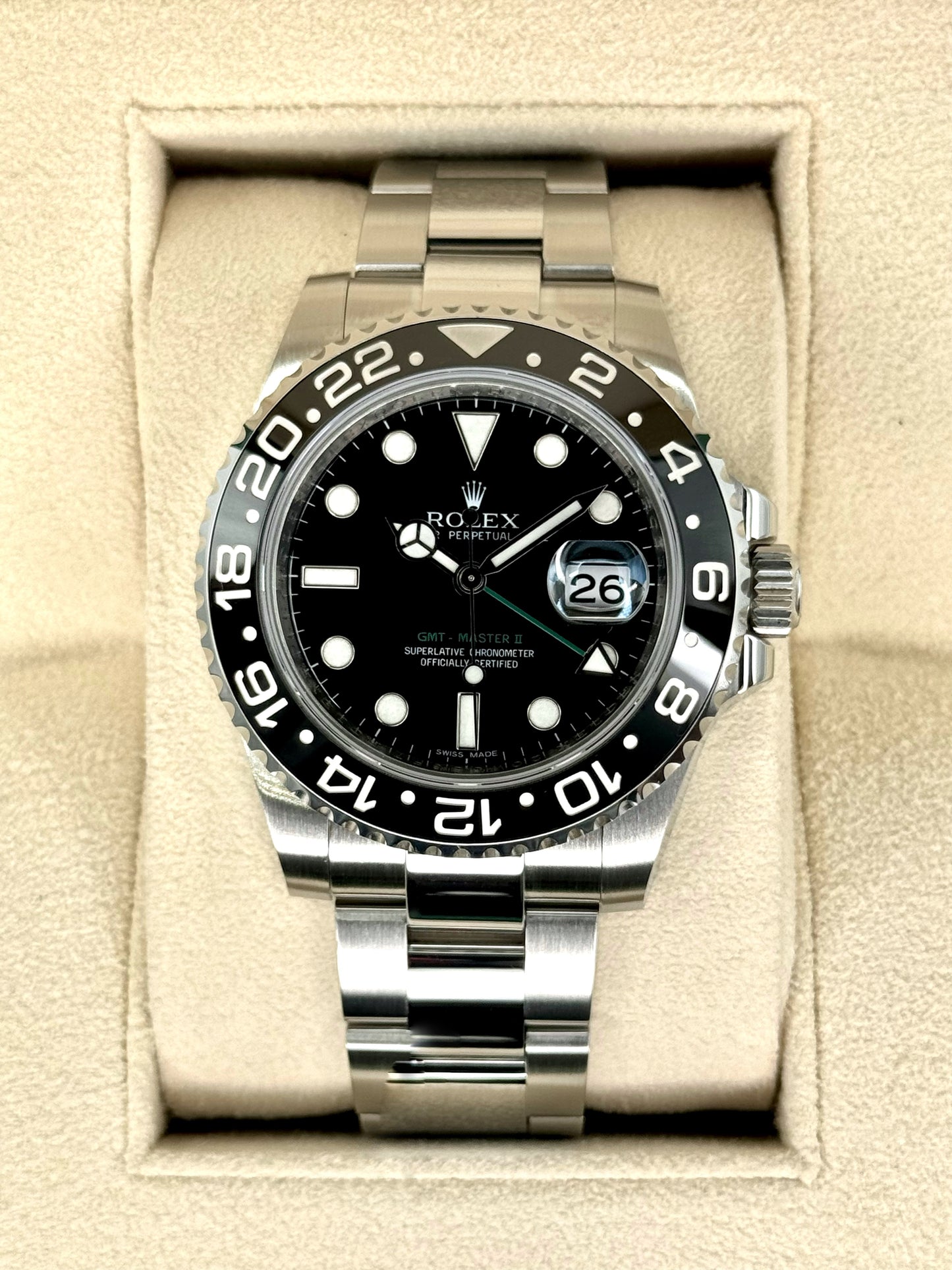 2015 Rolex GMT-Master II 40mm 116710LN Stainless Steel Black Dial