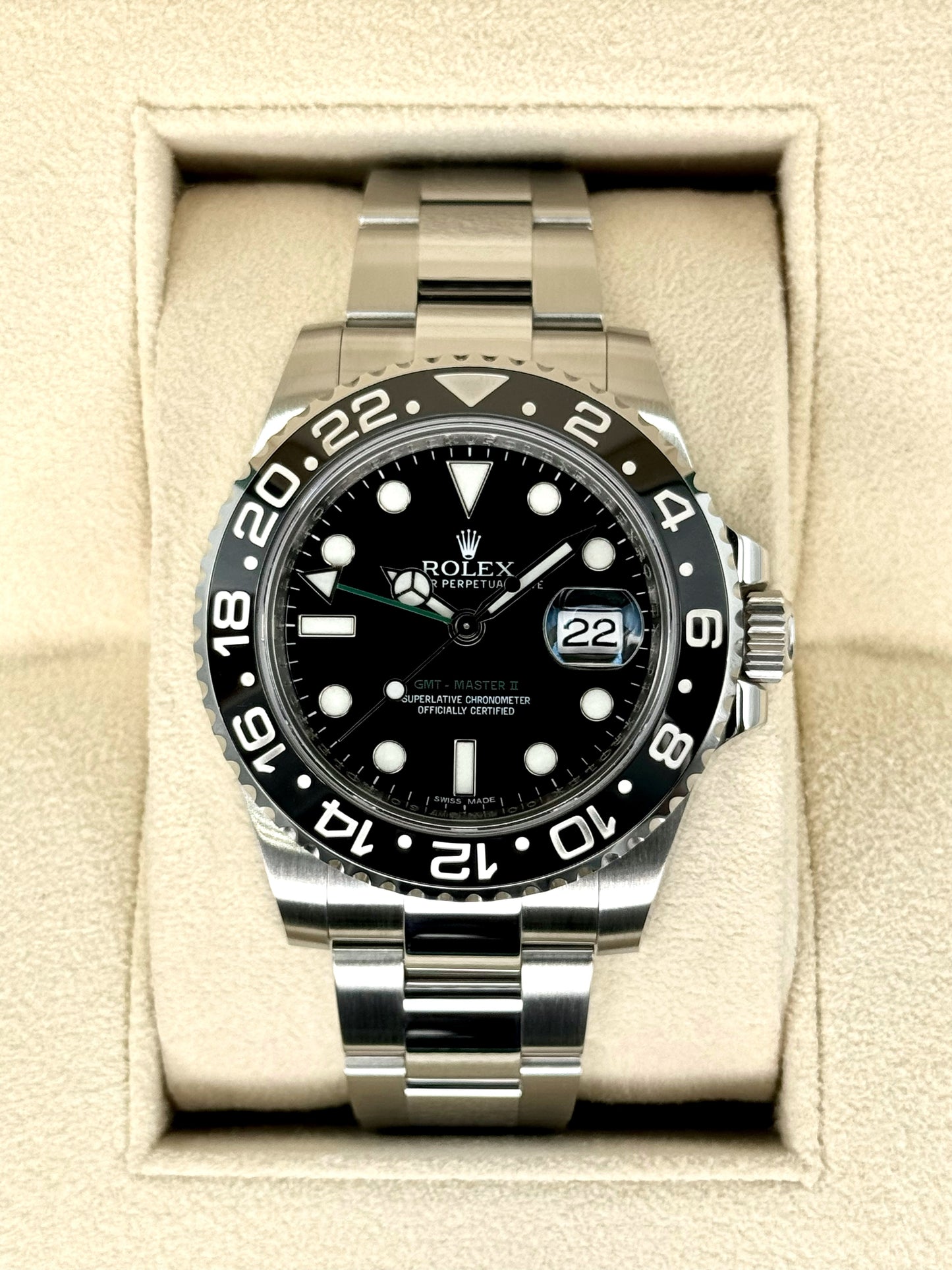 2015 Rolex GMT-Master II 40mm 116710LN Stainless Steel Black Dial