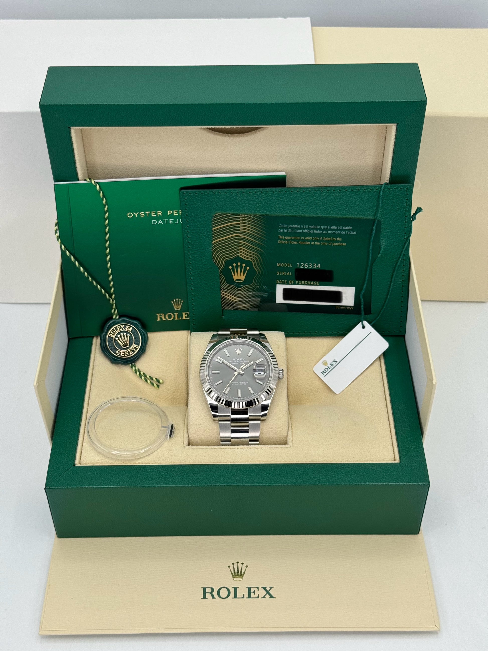 NEW 2023 Rolex Datejust 41m 126334 Stainless Steel Oyster Rhodium Dial - MyWatchLLC