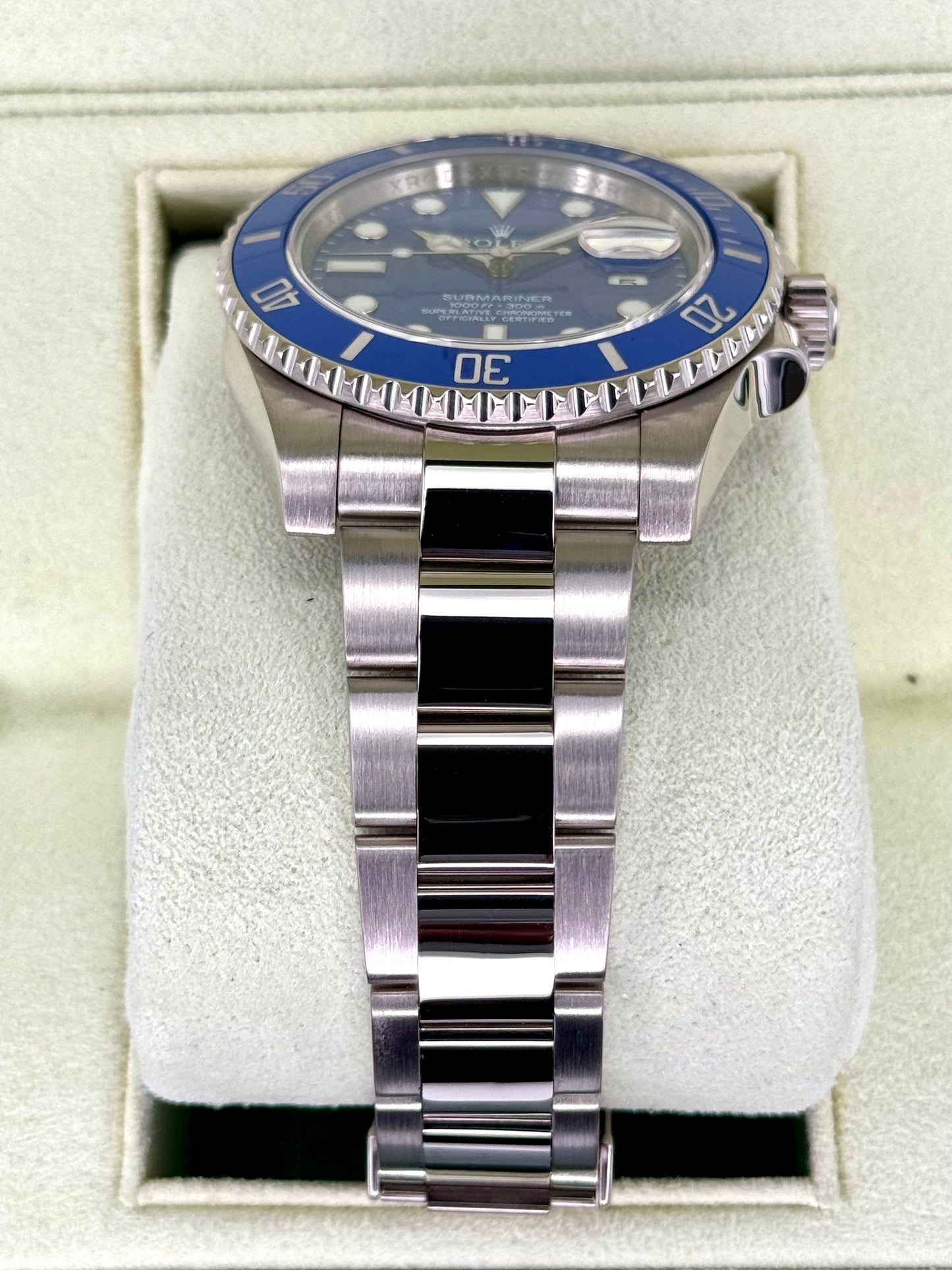 2013 Rolex Submariner Date "Smurf" 40mm 116619LB White Gold Blue Dial - MyWatchLLC
