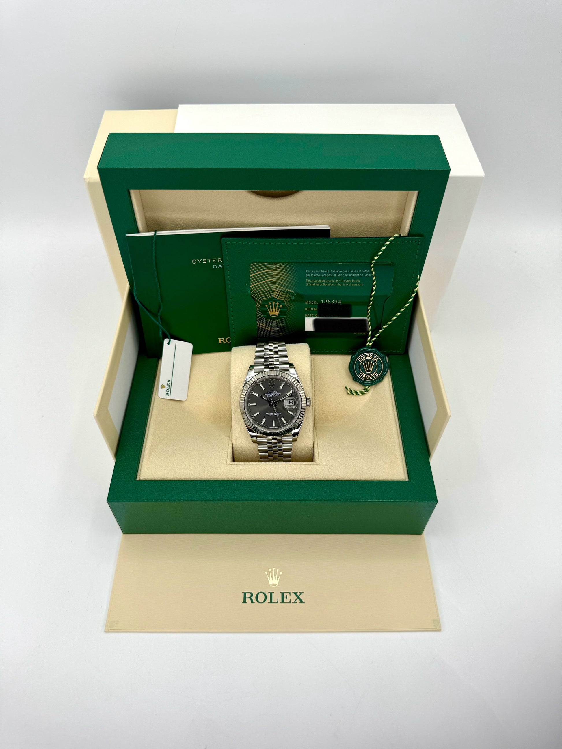 2023 Rolex Datejust 41mm 126334 Stainless Steel Jubilee Rhodium Dial - MyWatchLLC