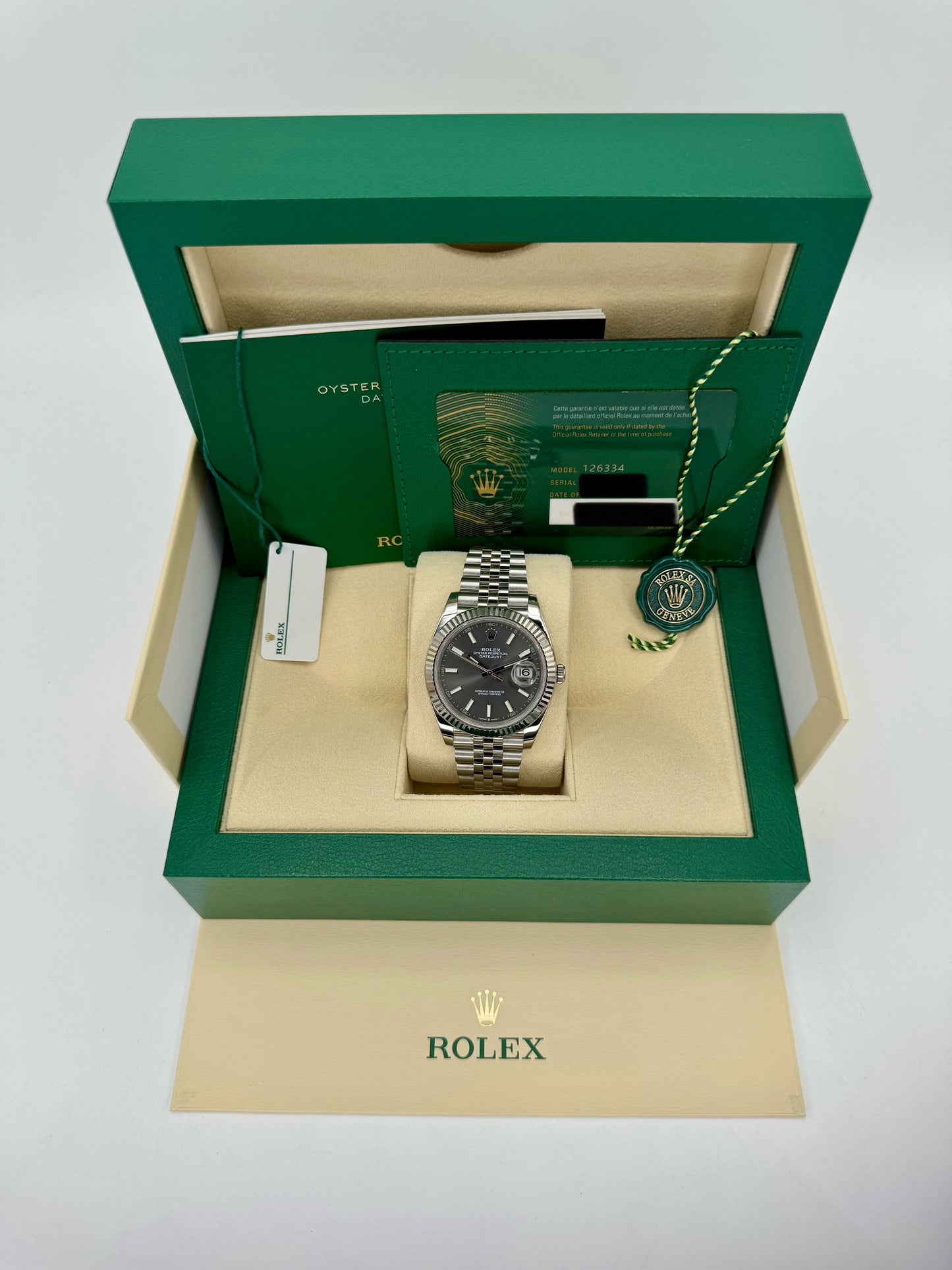 2023 Rolex Datejust 41mm 126334 Stainless Steel Jubilee Rhodium Dial - MyWatchLLC