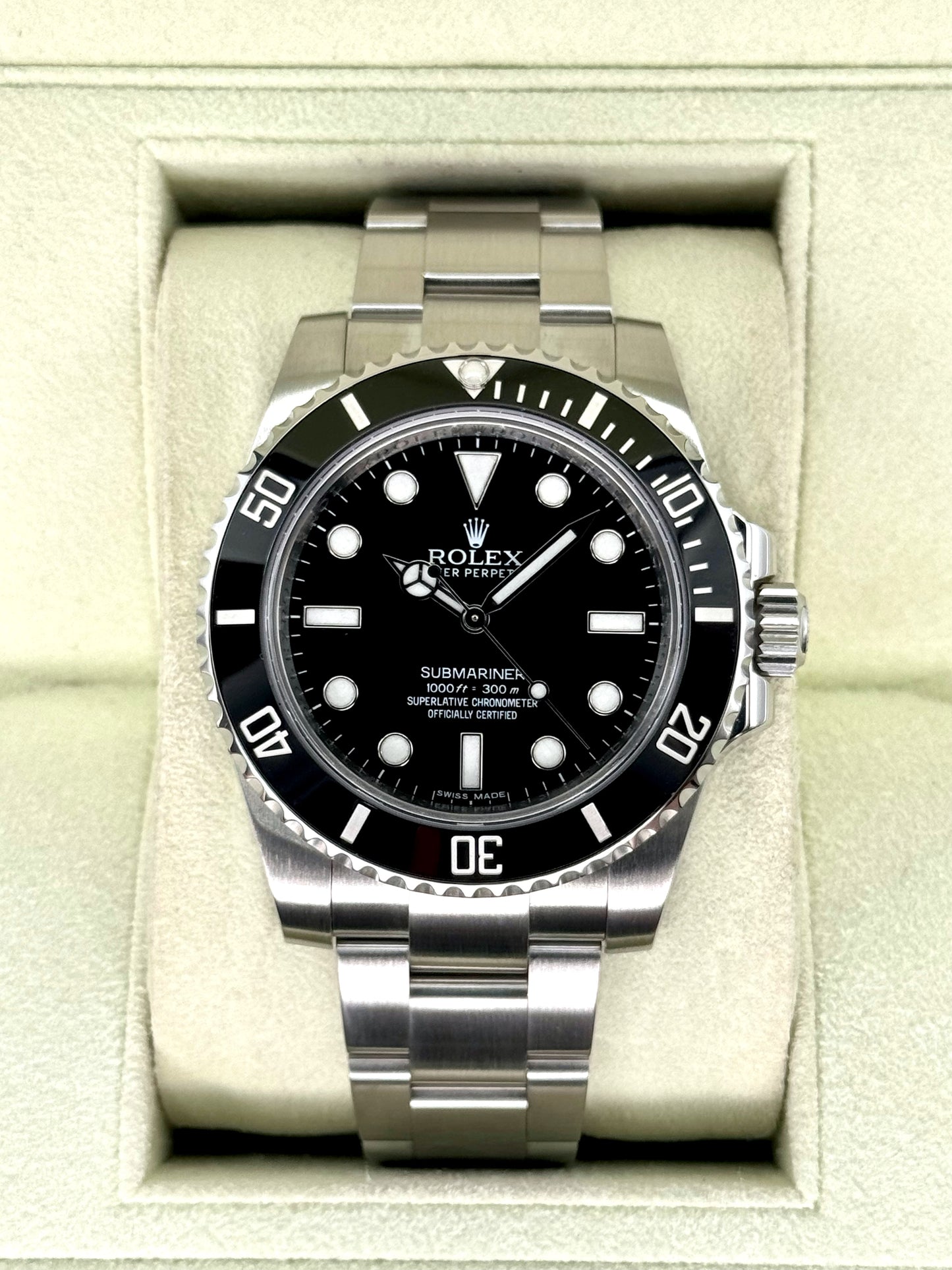 2014 Rolex Submariner 40mm 114060 Stainless Steel Black Dial