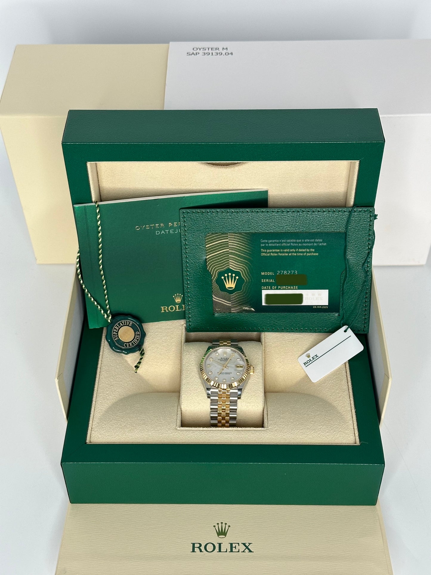 NEW 2023 Rolex Datejust 31mm 278273 Two-Tone Jubilee MOP Diamond Dial - MyWatchLLC