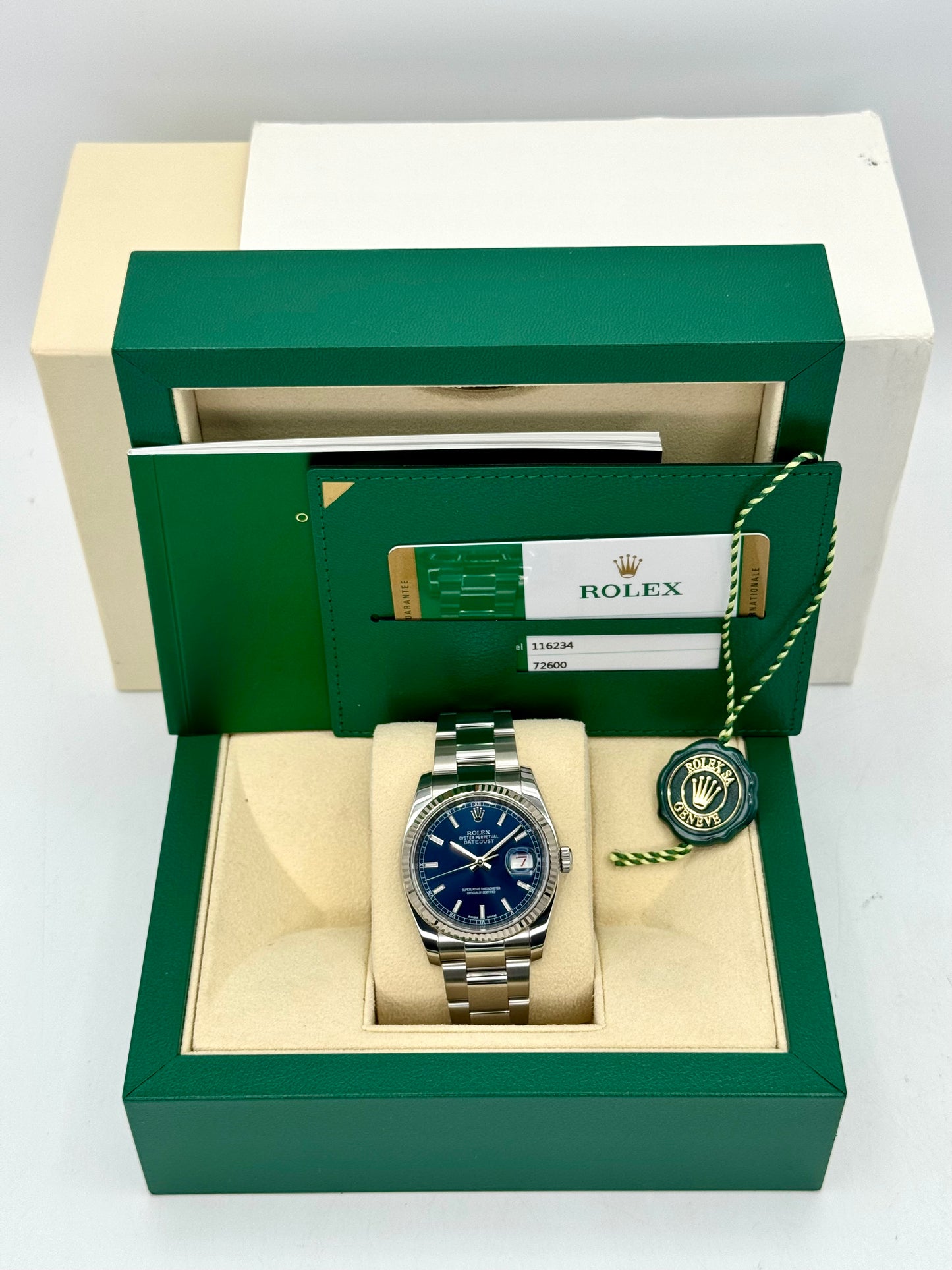 2018 Rolex Datejust 36mm 116234 Stainless Steel Oyster Blue Dial