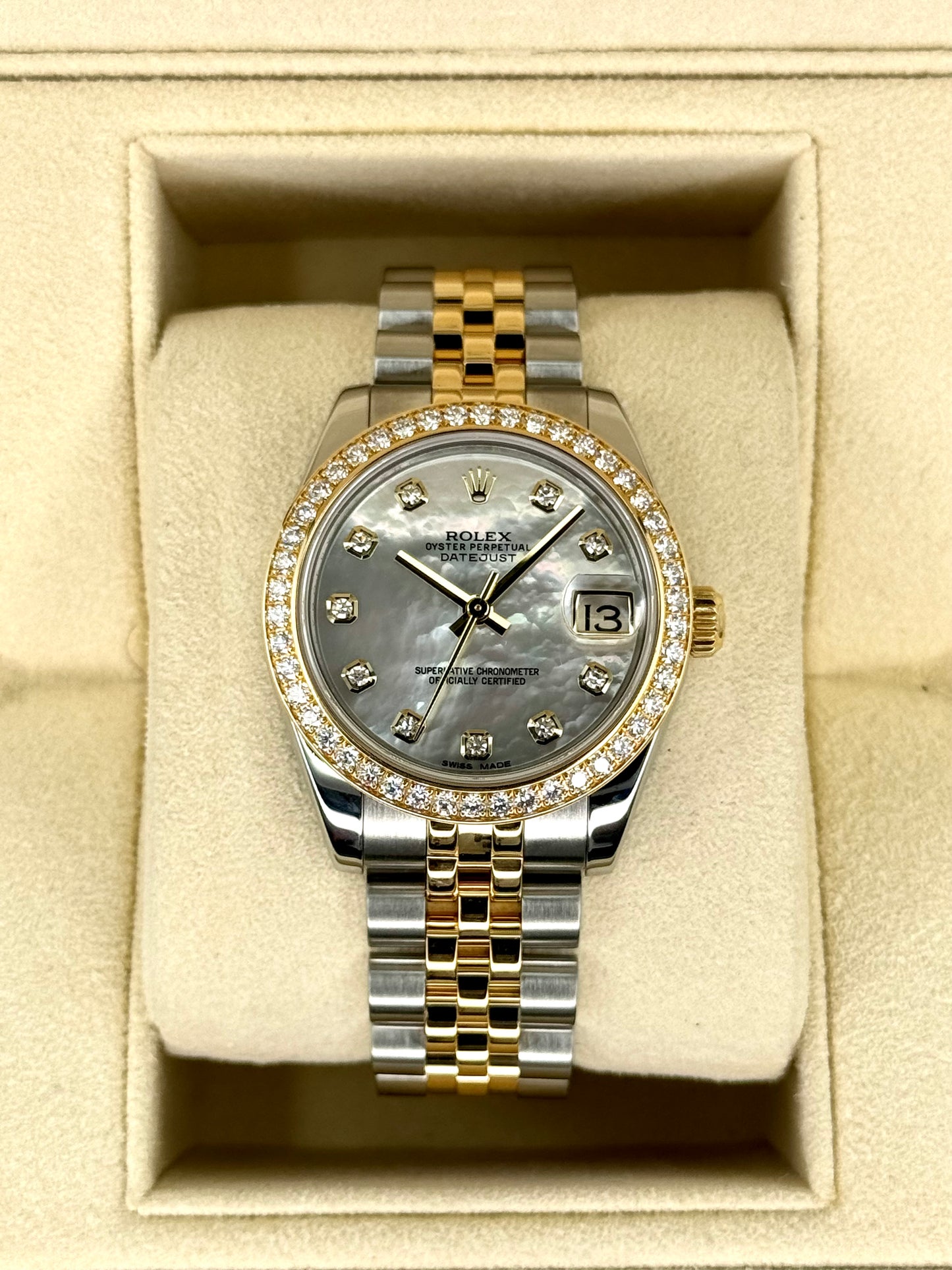 Rolex Ladies Datejust 31mm 178383 Two-Tone Jubilee MOP Diamond Dial