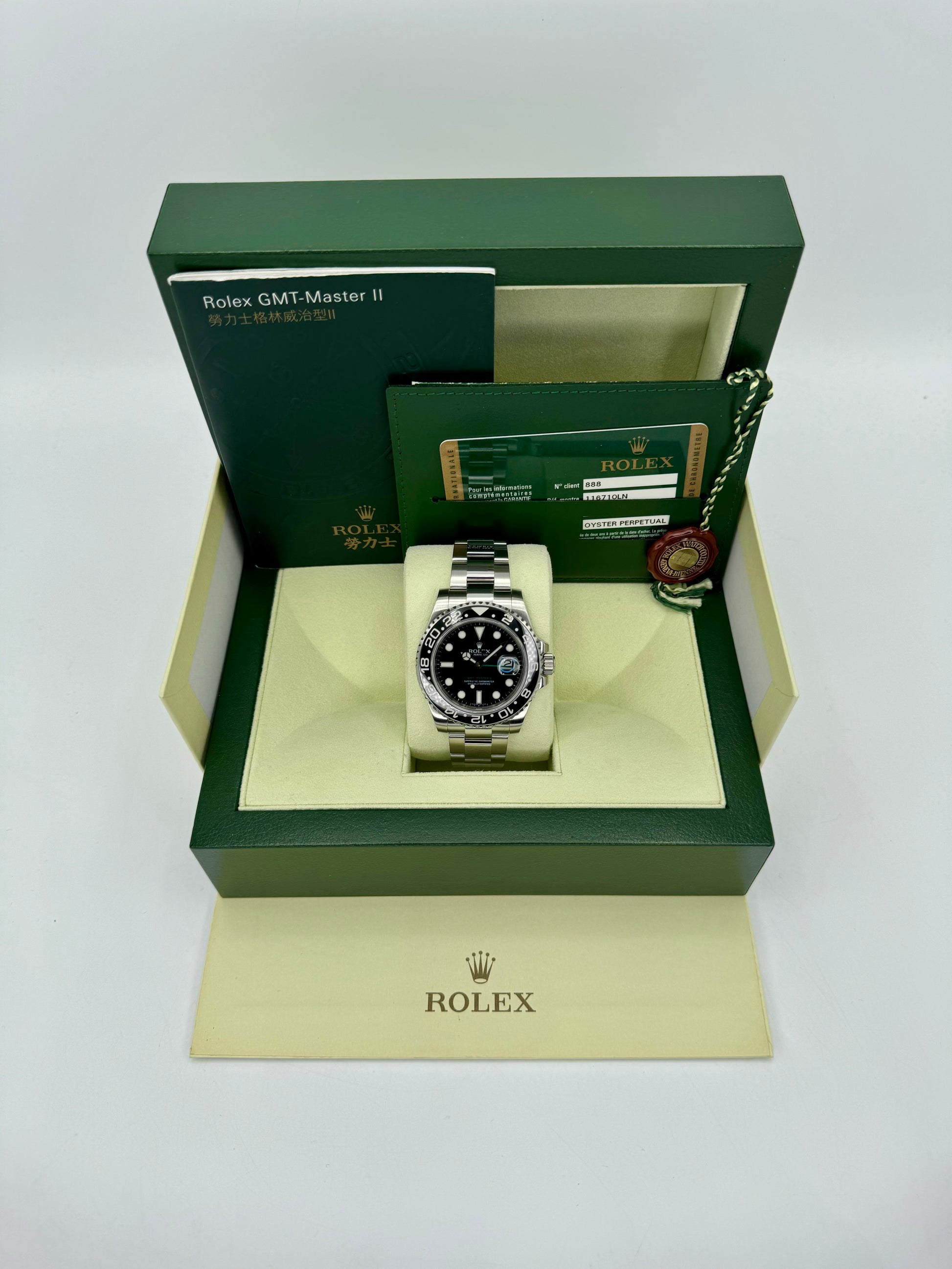 2007 Rolex GMT-Master II 40mm 116710 Stainless Steel Oyster Black Dial - MyWatchLLC