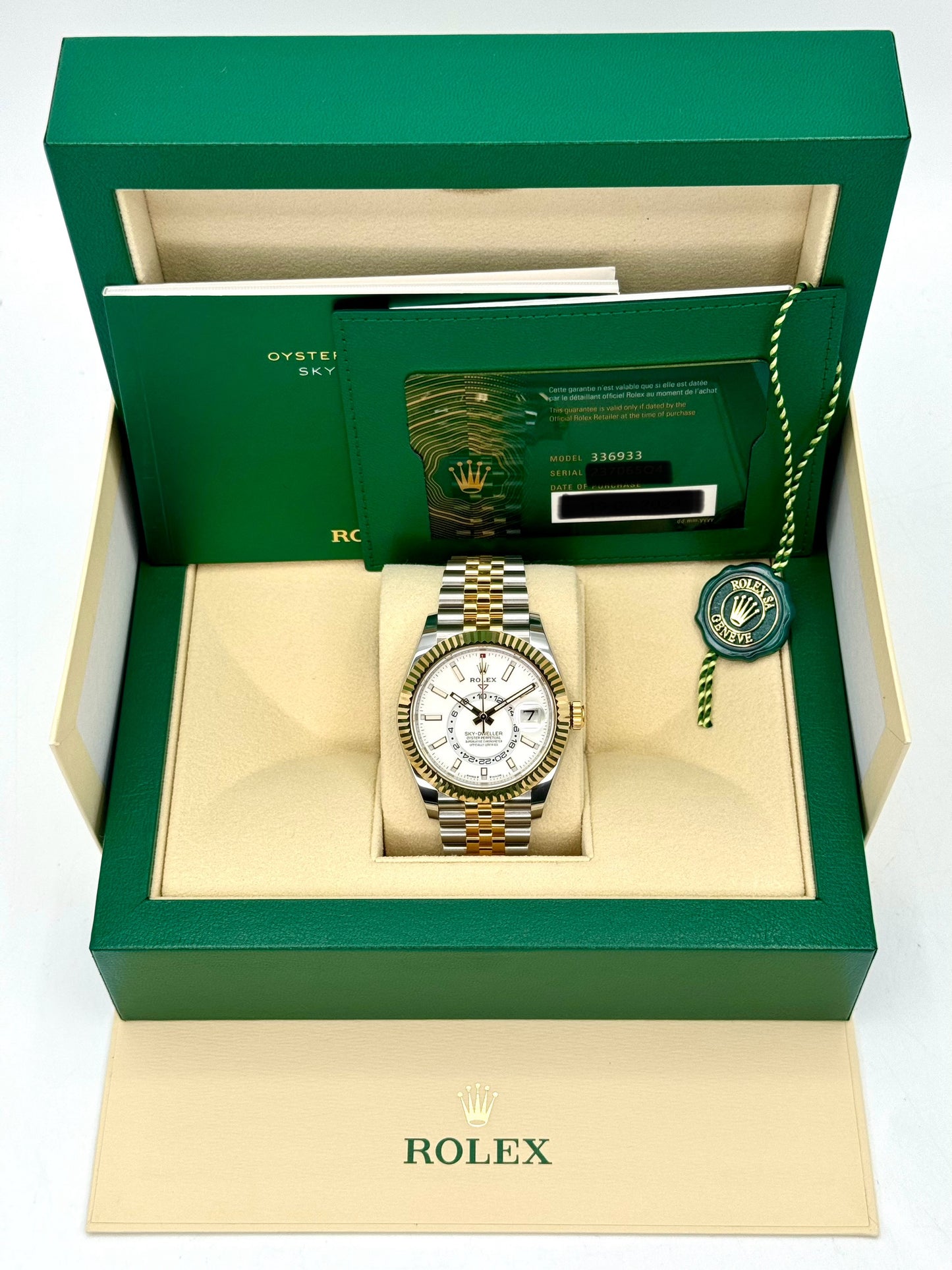 NEW 2024 Rolex Sky-Dweller 42mm 336933 Two-Tone Jubilee White Dial