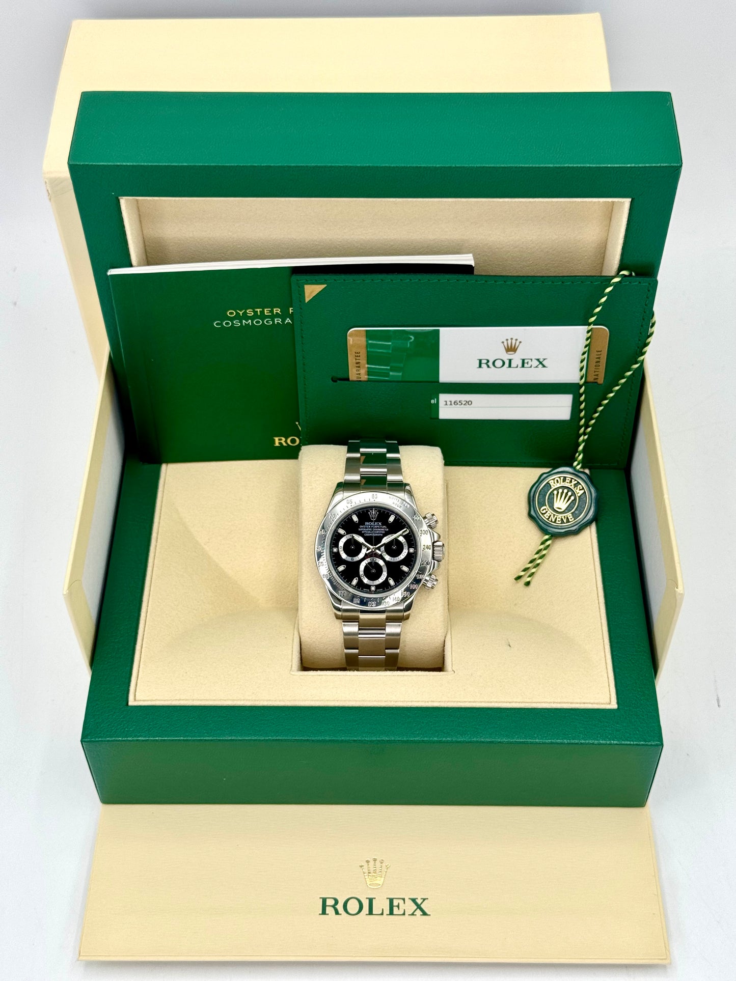 2015 Rolex Daytona 40mm 116520 Stainless Steel Black Dial