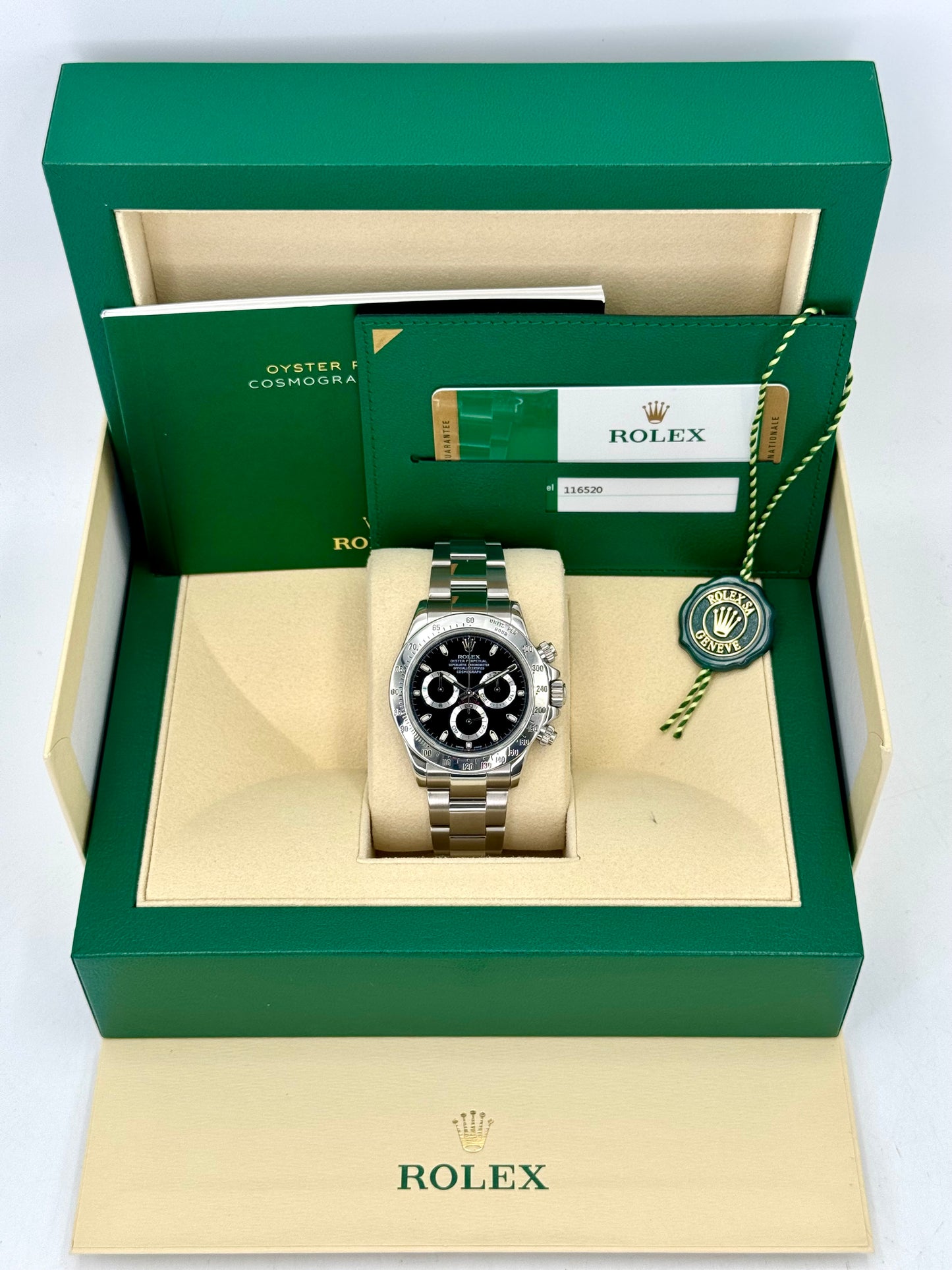 2015 Rolex Daytona 40mm 116520 Stainless Steel Black Dial