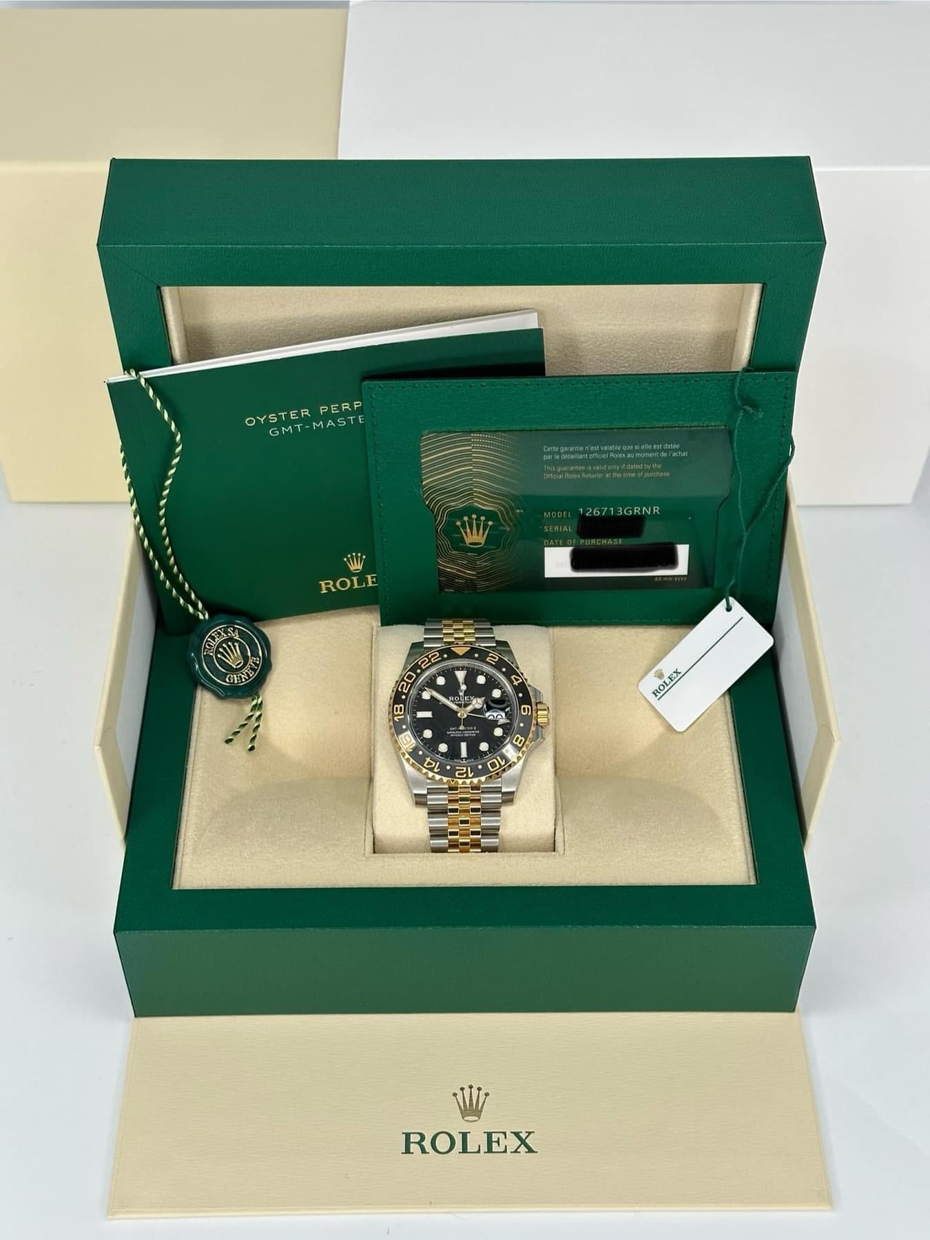 NEW 2023 Rolex GMT-Master II 40mm 126713GRNR Tow-Tone Jubilee - MyWatchLLC