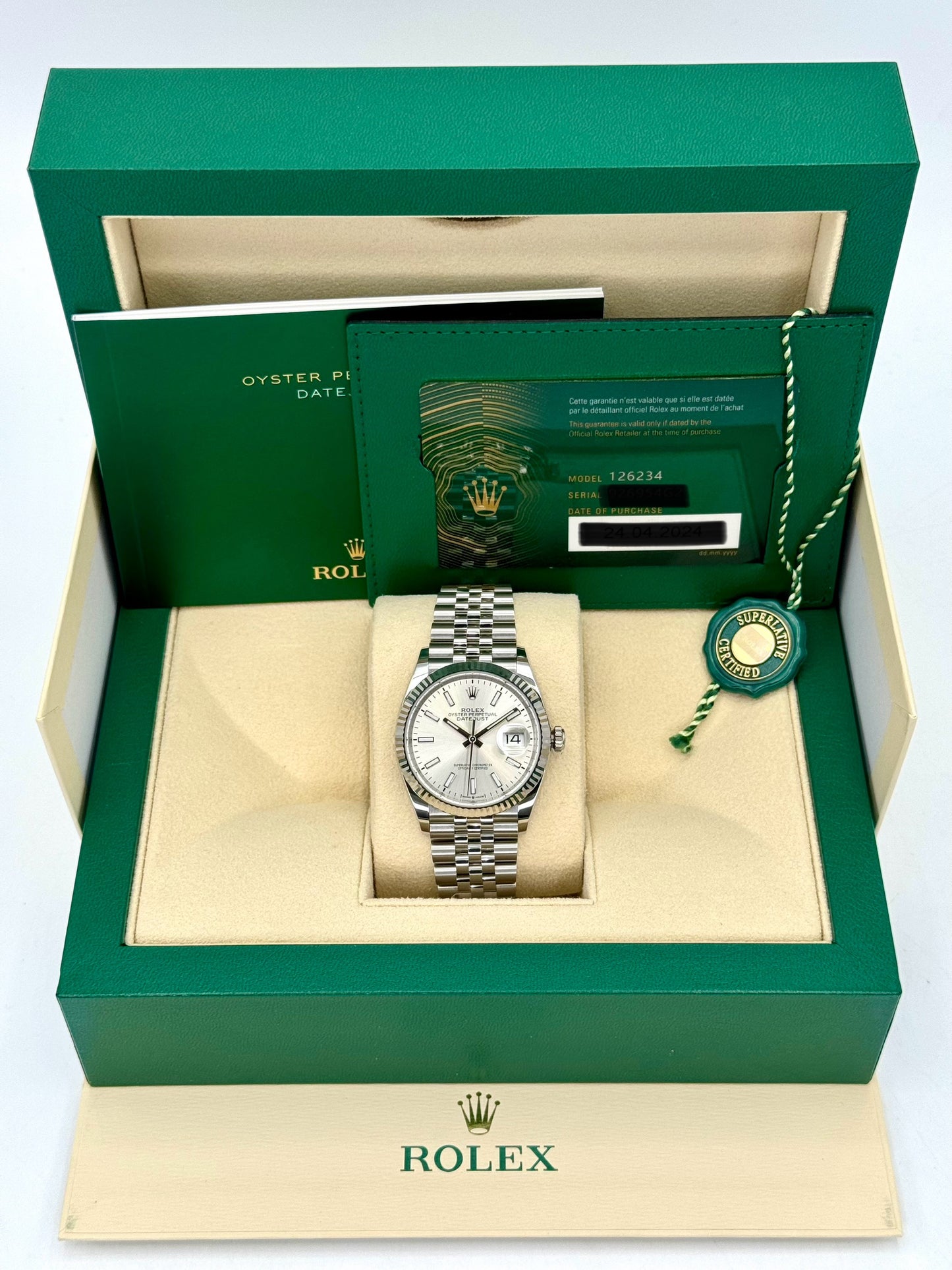 NEW 2024 Rolex Datejust 36mm 126234 Jubilee Silver Dial