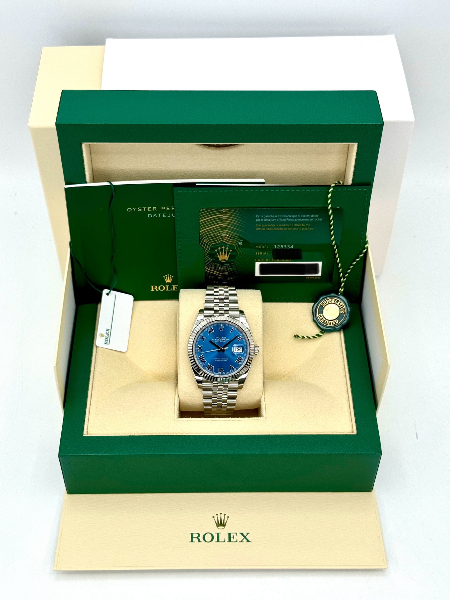 NEW 2024 Rolex Datejust 41mm 126334 Jubilee Blue Roman Numeral Dial