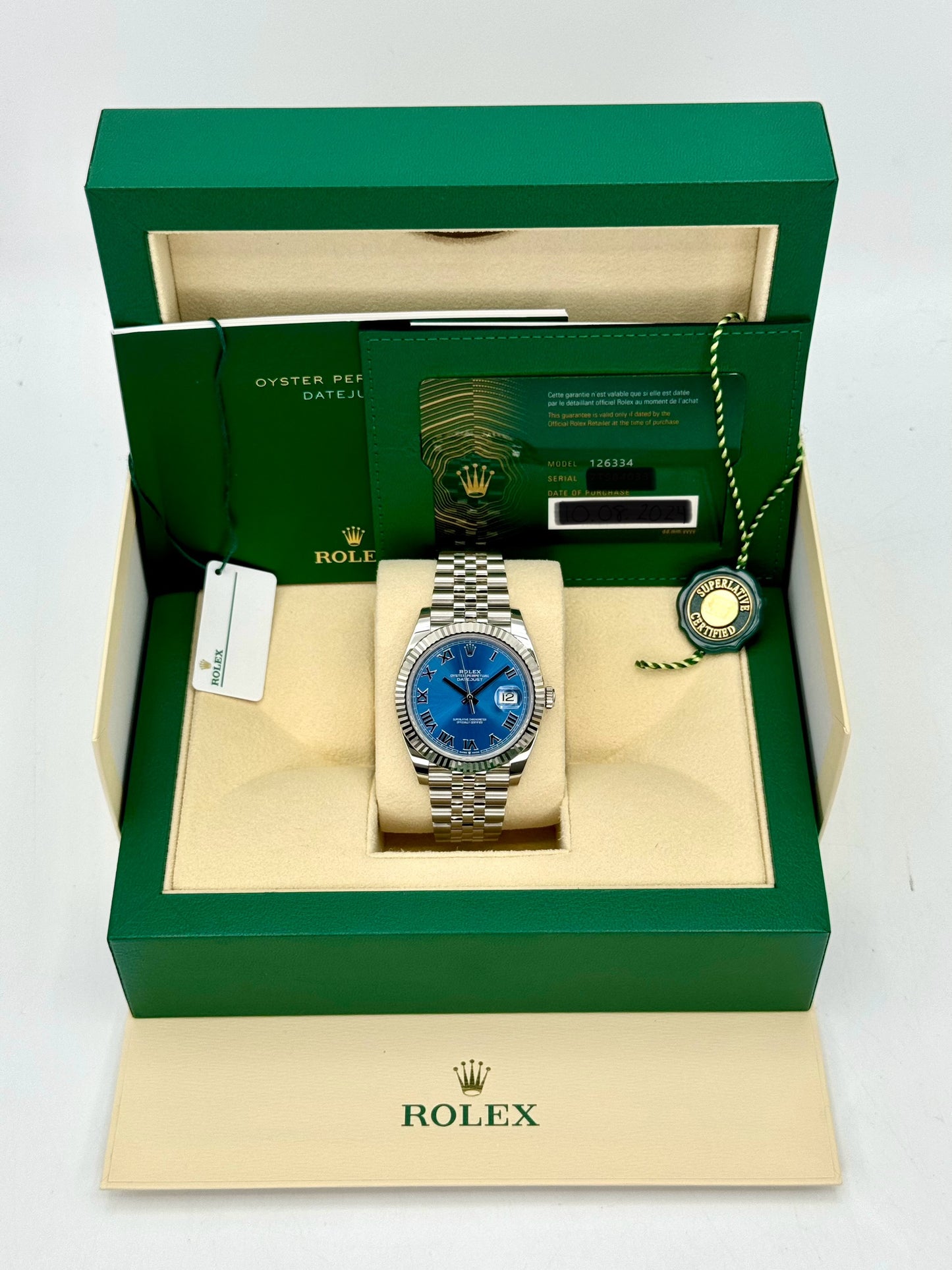 NEW 2024 Rolex Datejust 41mm 126334 Jubilee Blue Roman Numeral Dial