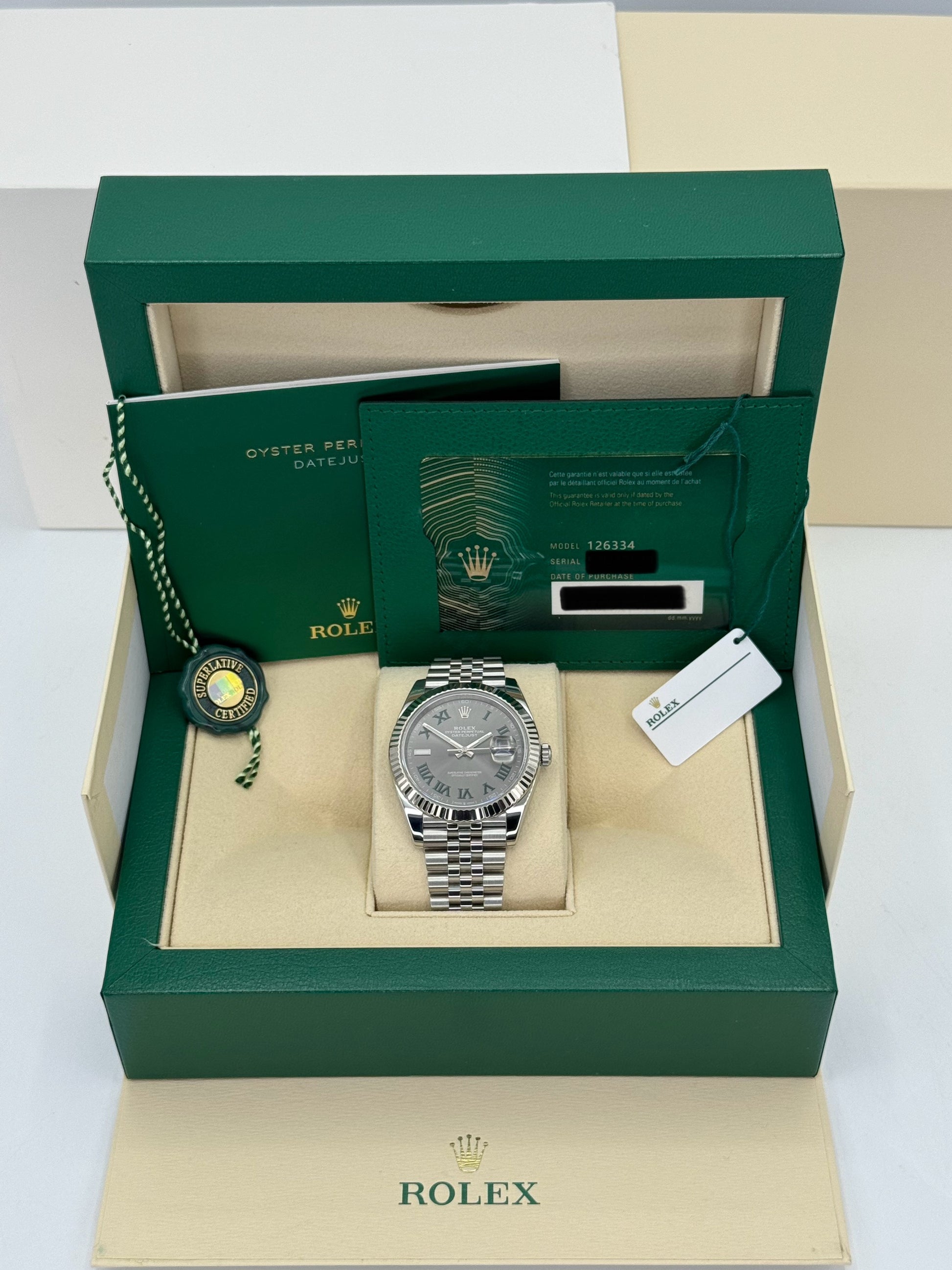 2021 Rolex Datejust 41mm Stainless Steel Jubilee Wimbledon Dial - MyWatchLLC