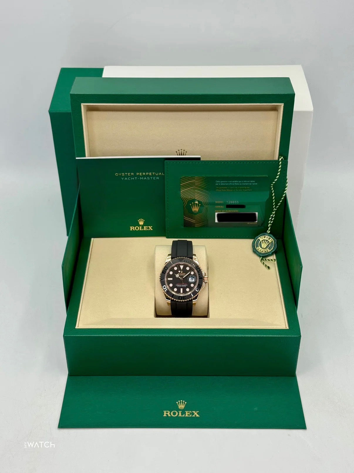 NEW 2026 Rolex Yacht-Master 40mm 126655 Rose Gold Oysterflex Black Dia