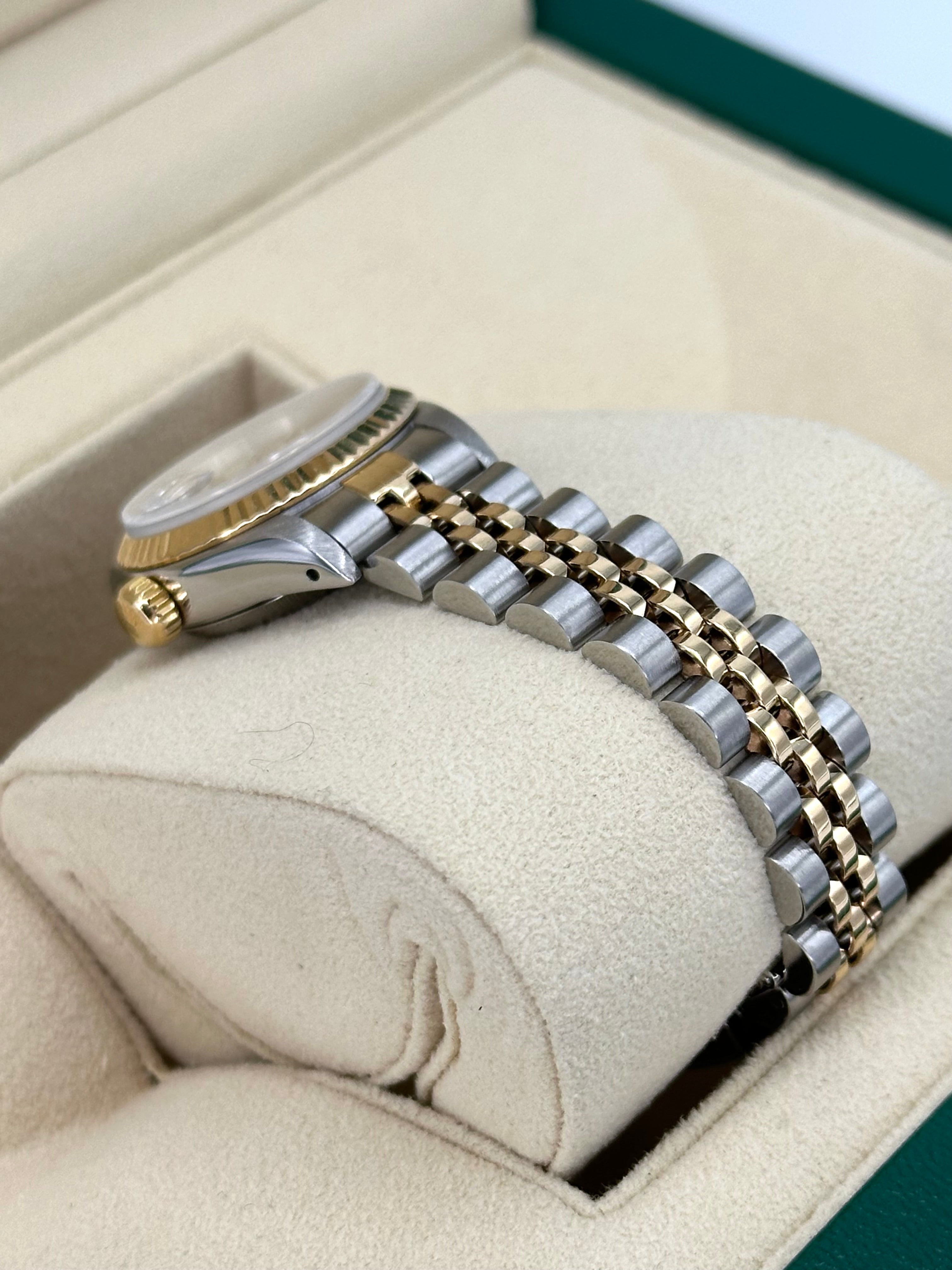 1990 Rolex Lady Datejust 28mm 69173 Two Tone Jubilee Champagne