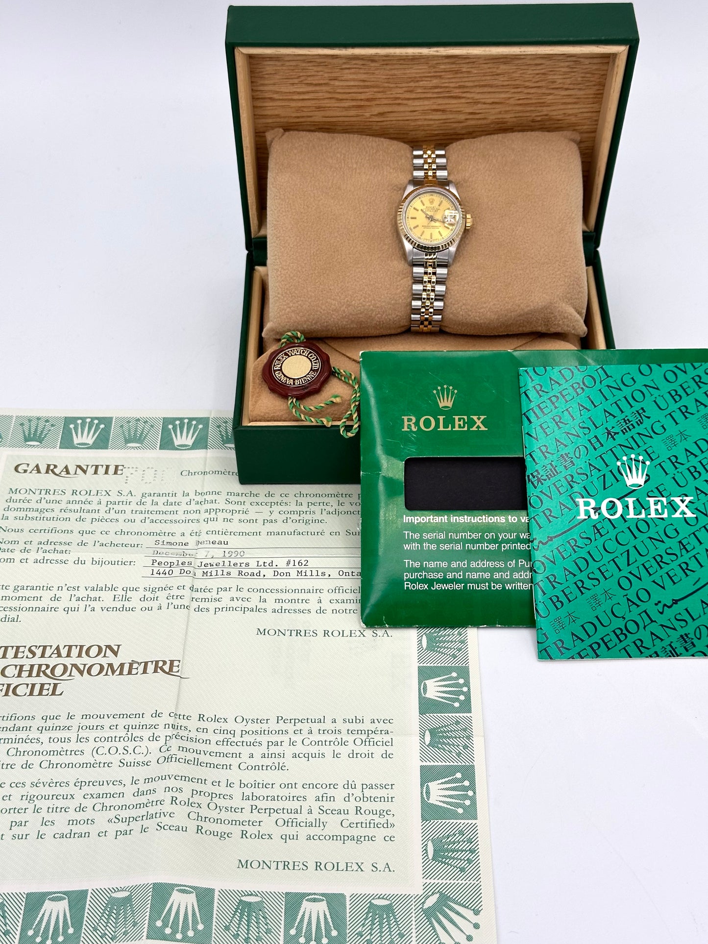 1990 Rolex Lady Datejust 28mm 69173 Two-Tone Jubilee Champagne Dial - MyWatchLLC