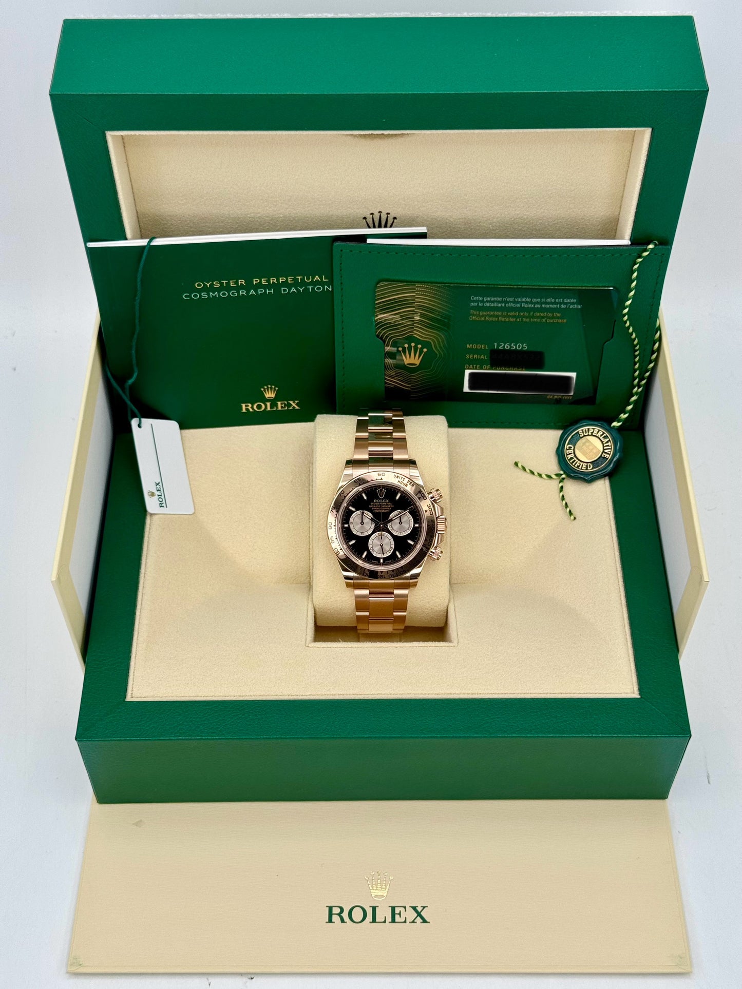 NEW 2024 Rolex Daytona 40mm 126505 Rose Gold Black Dial