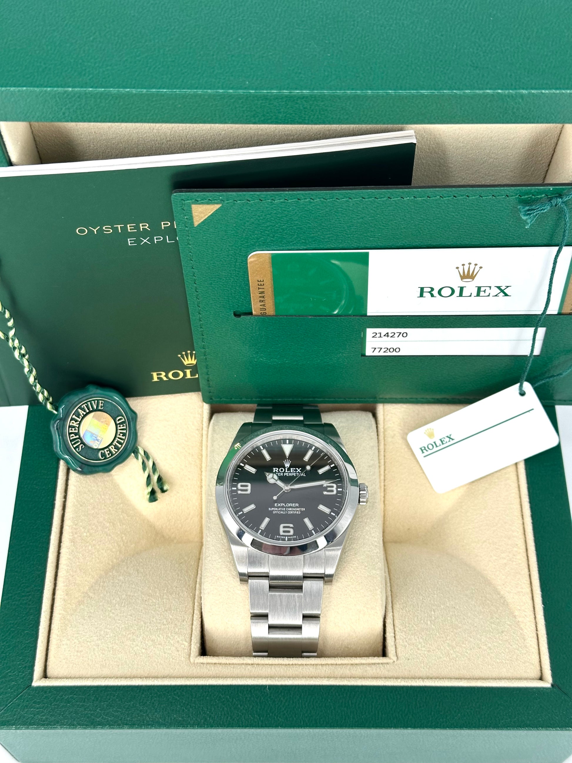 2020 Rolex Explorer 39mm 214270 Stainless Steel Black Dial - MyWatchLLC