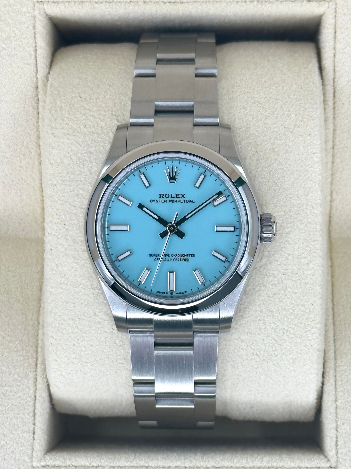 NEW 2024 Rolex Oyster Perpetual 31mm 277200 Tiffany Blue Dial - MyWatchLLC