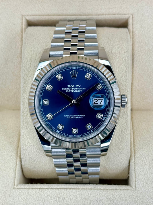 2022 Rolex Datejust 41mm 126334 Jubilee Blue Diamond Dial - MyWatchLLC