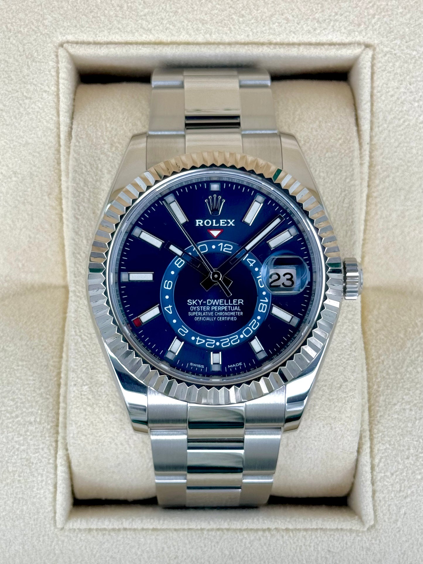 Sky-Dweller 42mm 326934 Stainless Steel Oyster Blue Dial