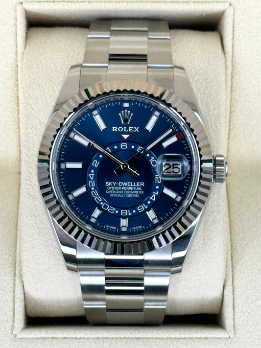 2022 Sky-Dweller 42mm 326934 Stainless Steel Oyster Blue Dial - MyWatchLLC