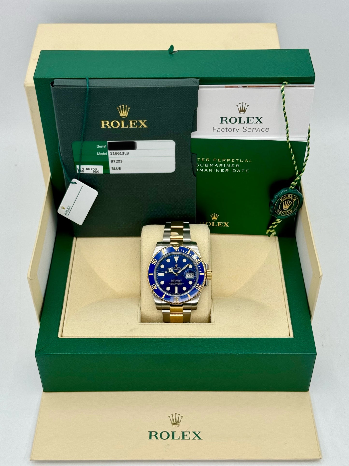 2016 Rolex Submariner "Bluesy" 40mm 116613LB Two-Tone Blue Dial