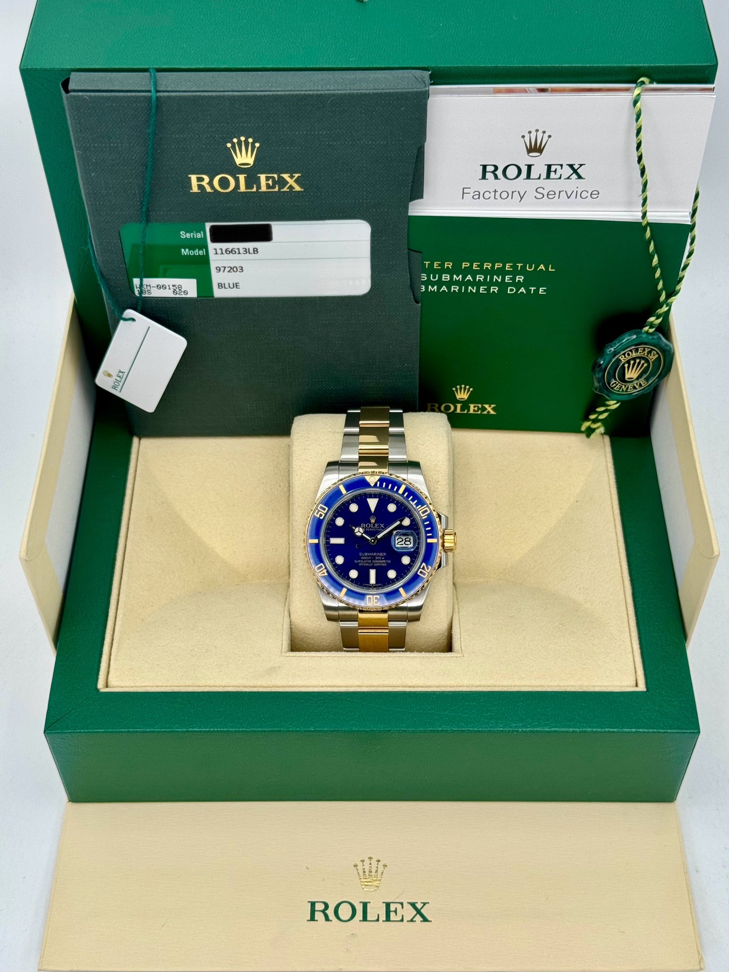 2016 Rolex Submariner "Bluesy" 40mm 116613LB Two-Tone Blue Dial