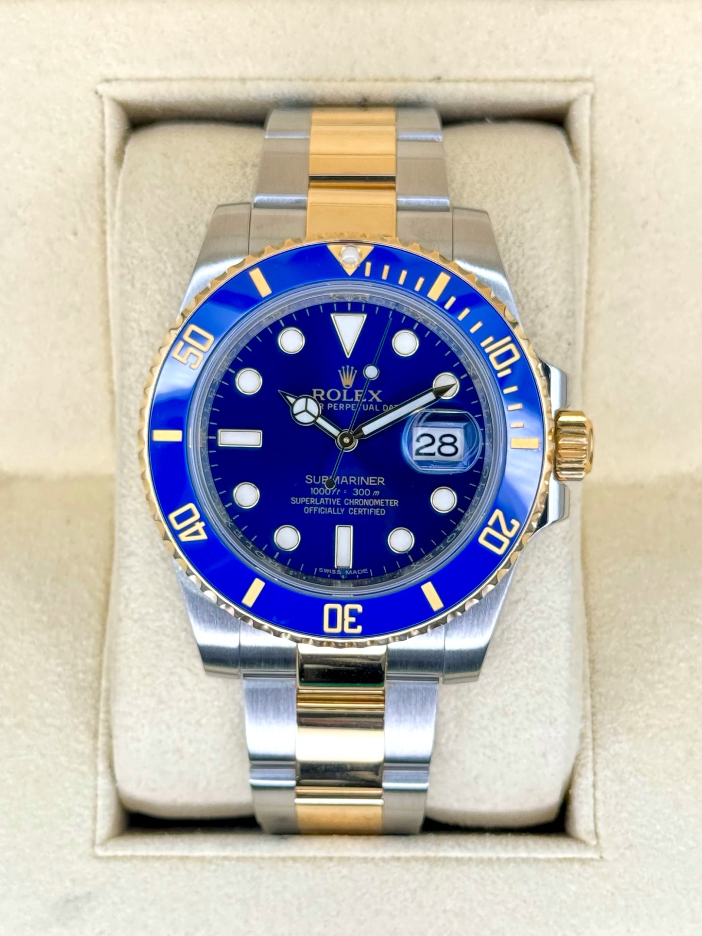 2016 Rolex Submariner "Bluesy" 40mm 116613LB Two-Tone Blue Dial