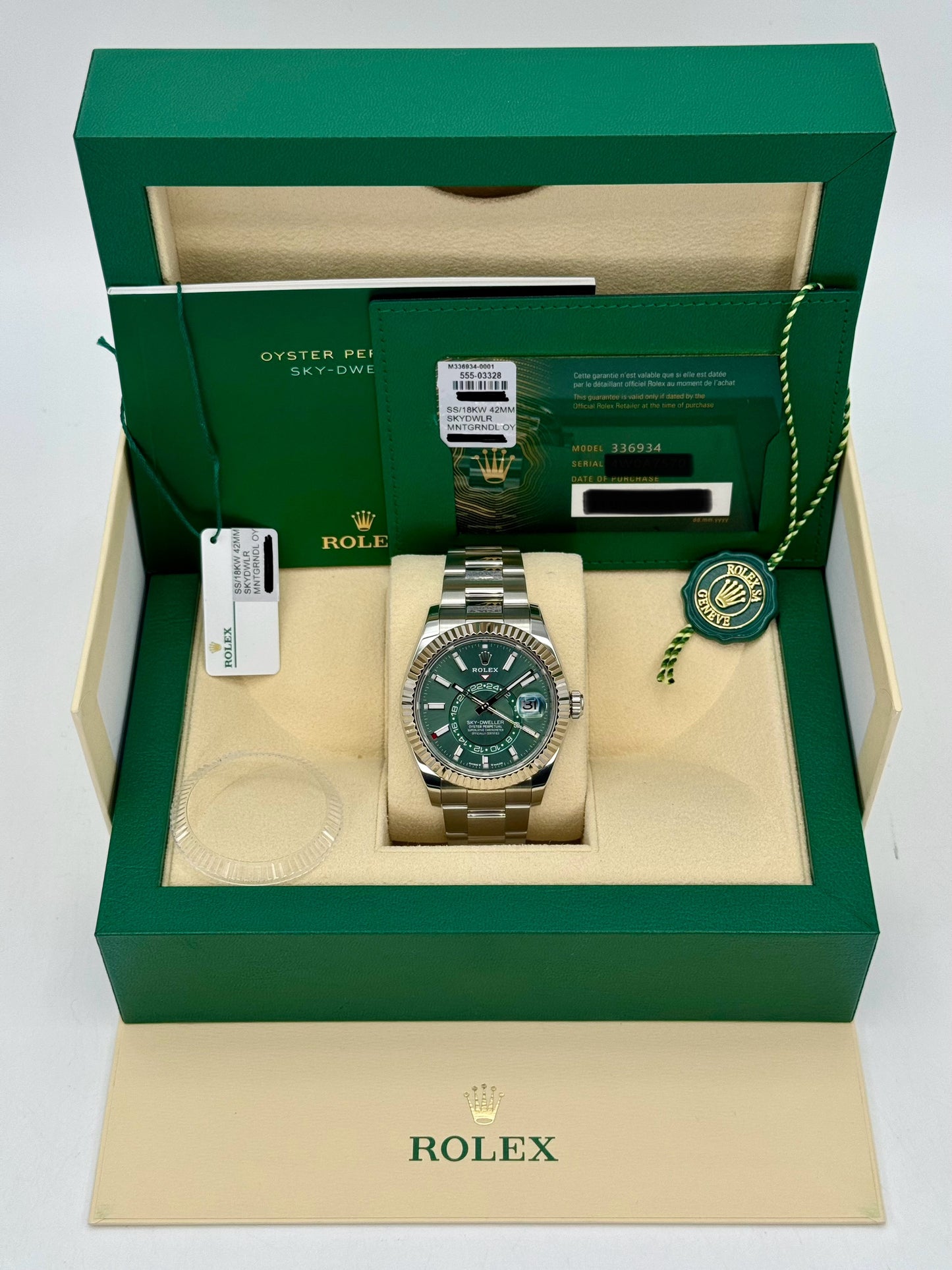 2023 Rolex Sky-Dweller 42mm 336934 Oyster Green Dial