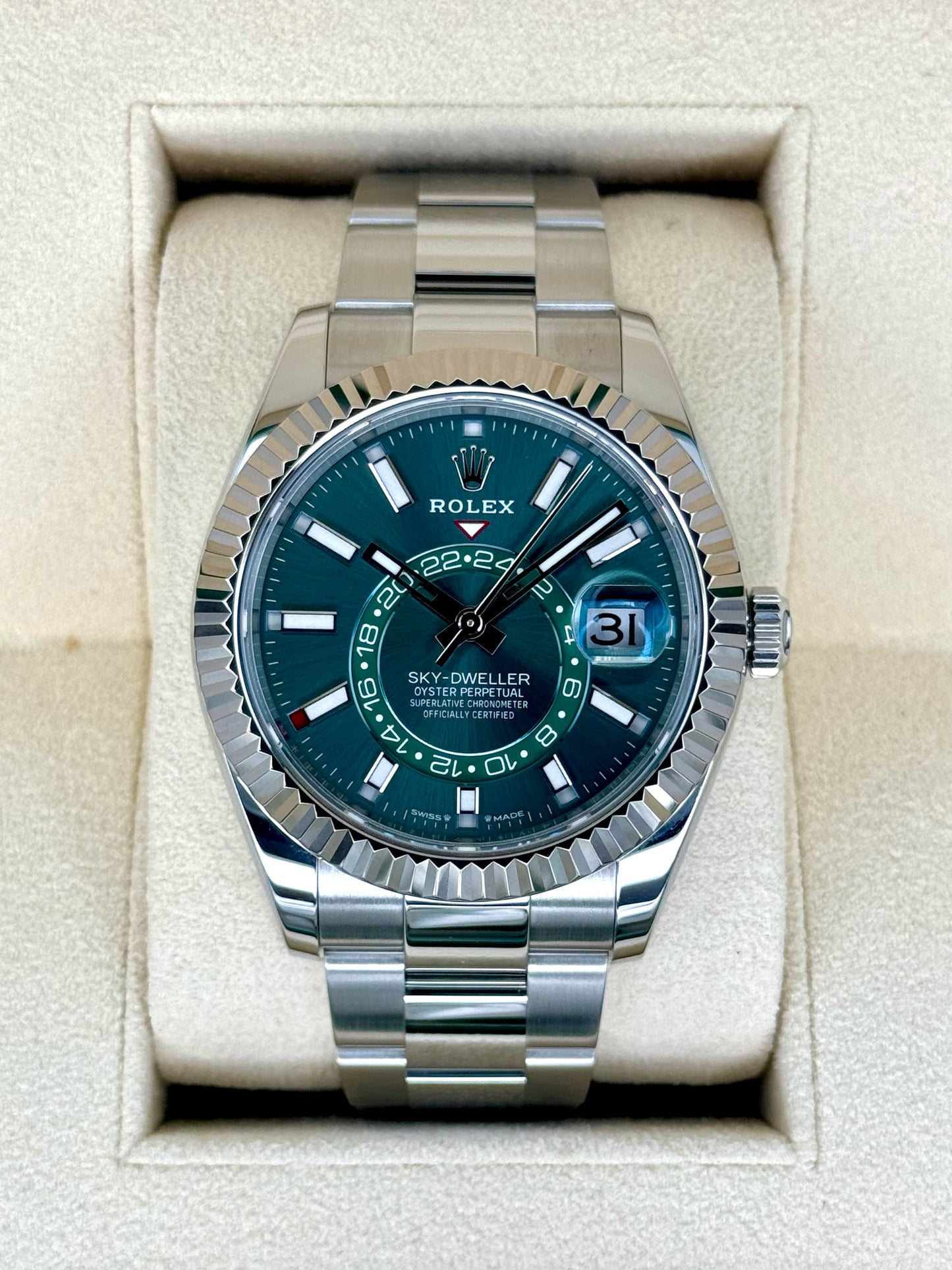 2023 Rolex Sky-Dweller 42mm 336934 Oyster Green Dial